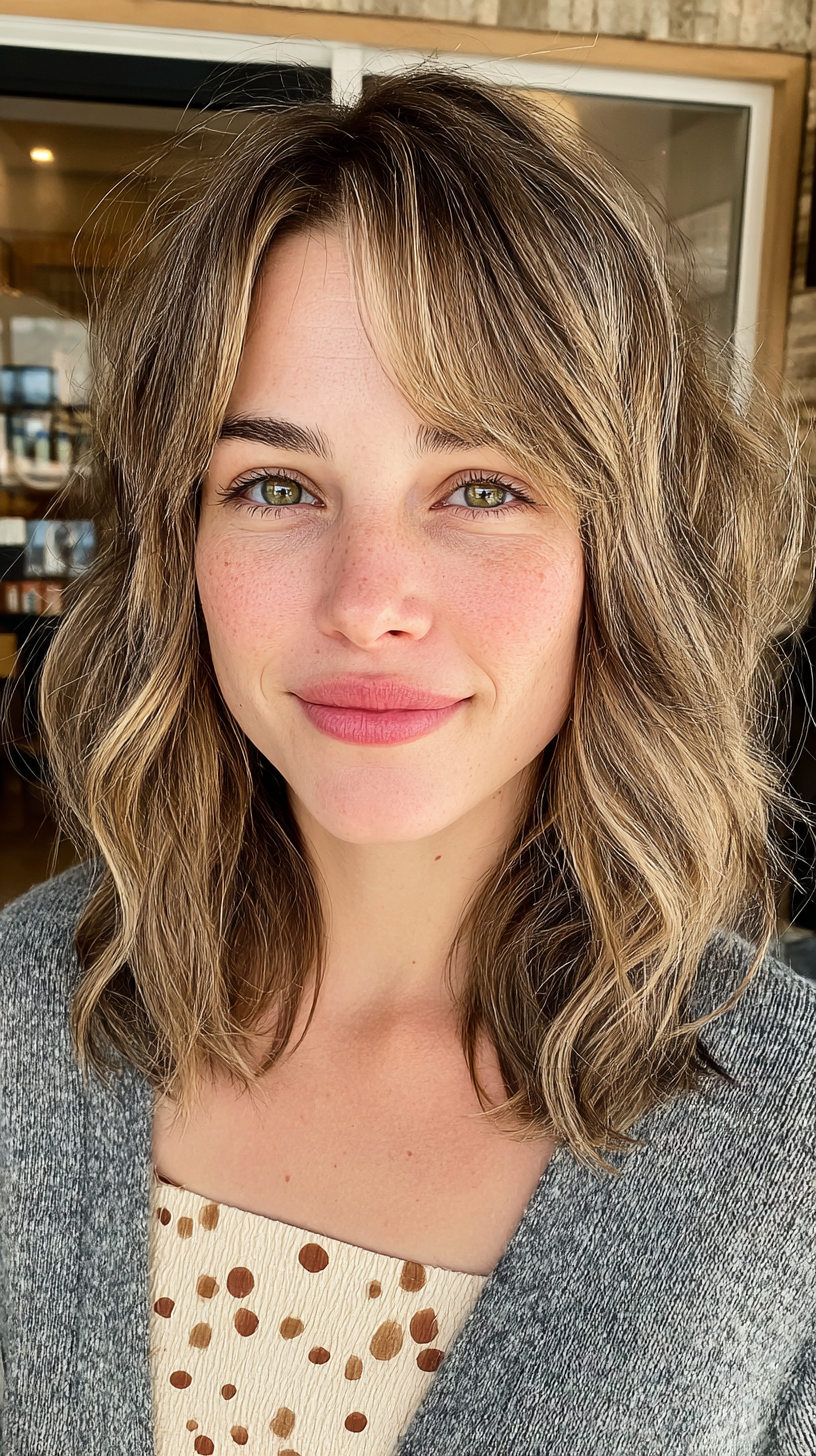 Textured Layered Cut with Soft Face-Framing Bangs