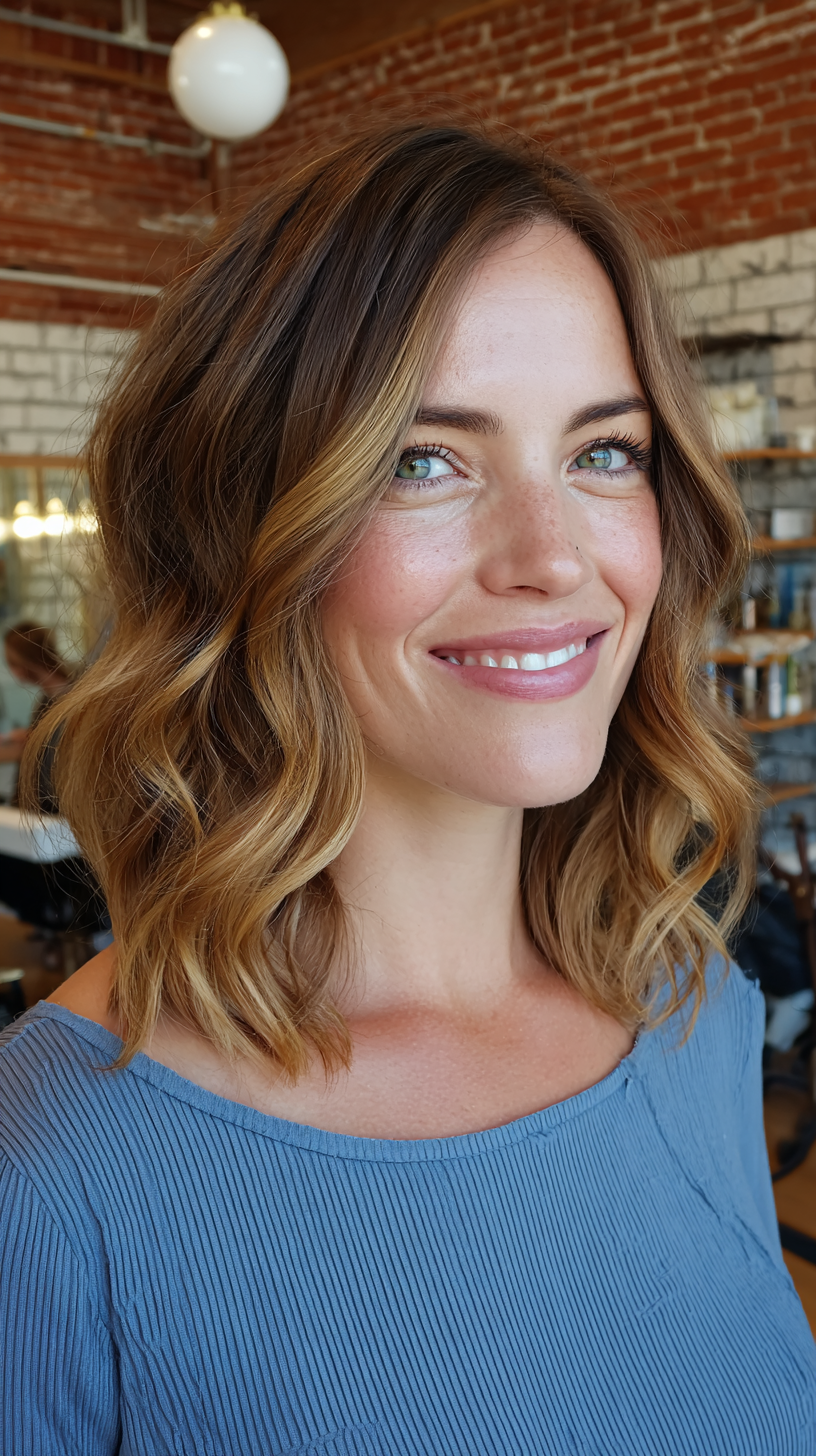 Textured Long Bob with Subtle Waves