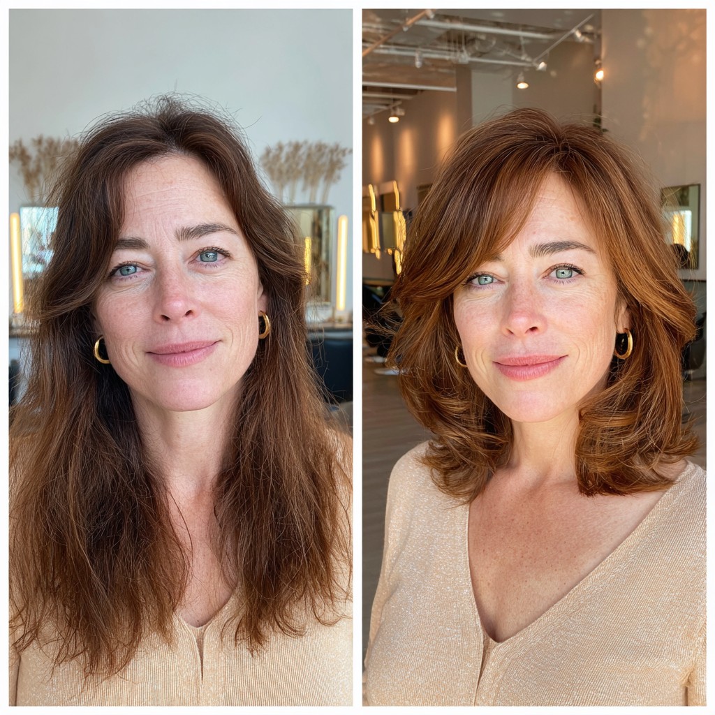 Transformative Mid-Length Layered Bob with Soft Waves