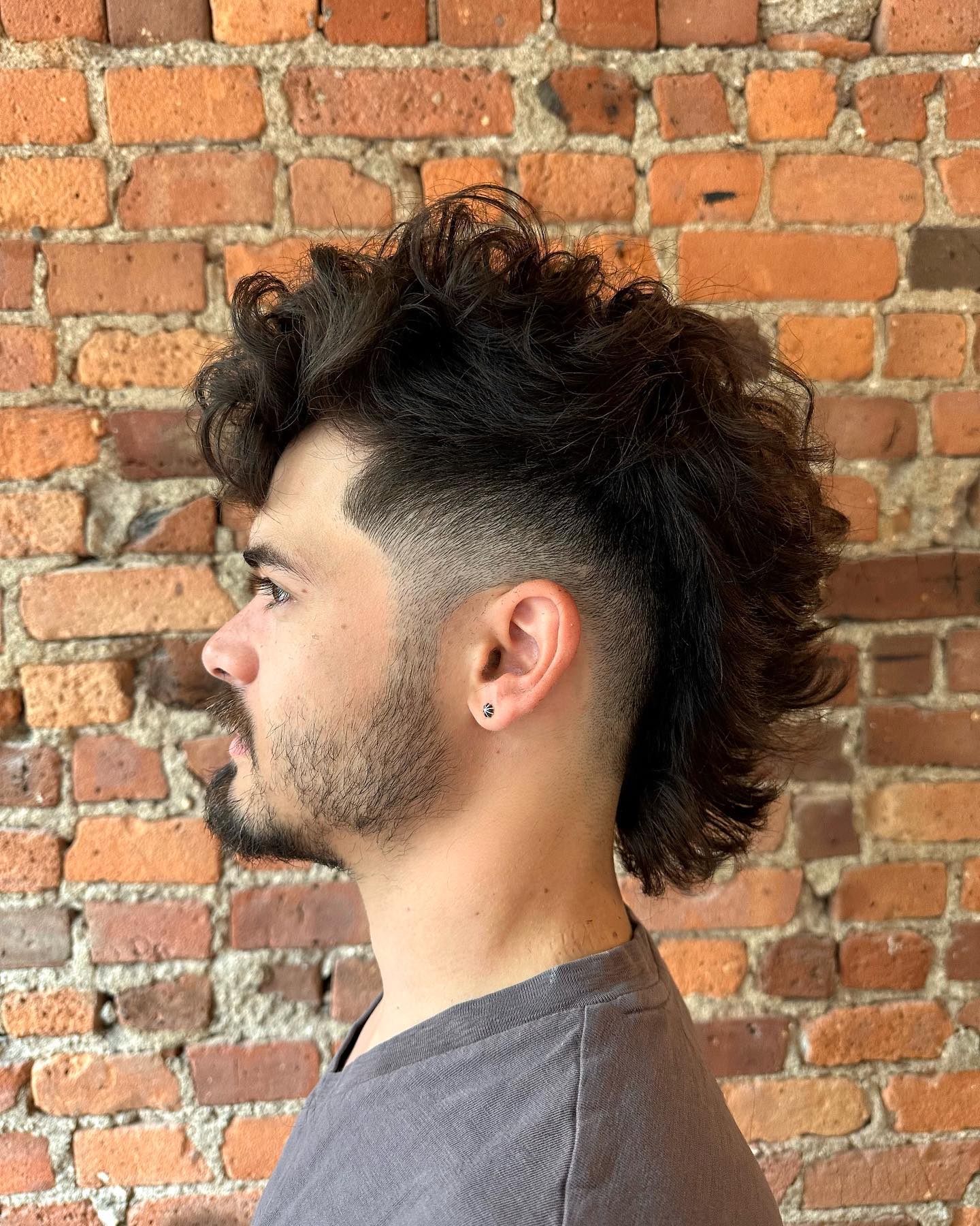 Unconventional Curly Mohawk with Natural Texture