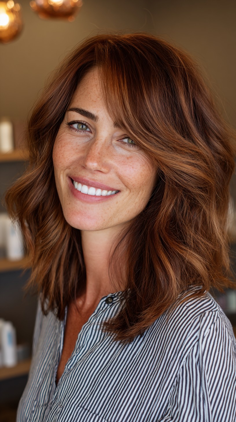 Vibrant Copper Waves with Subtle Highlights