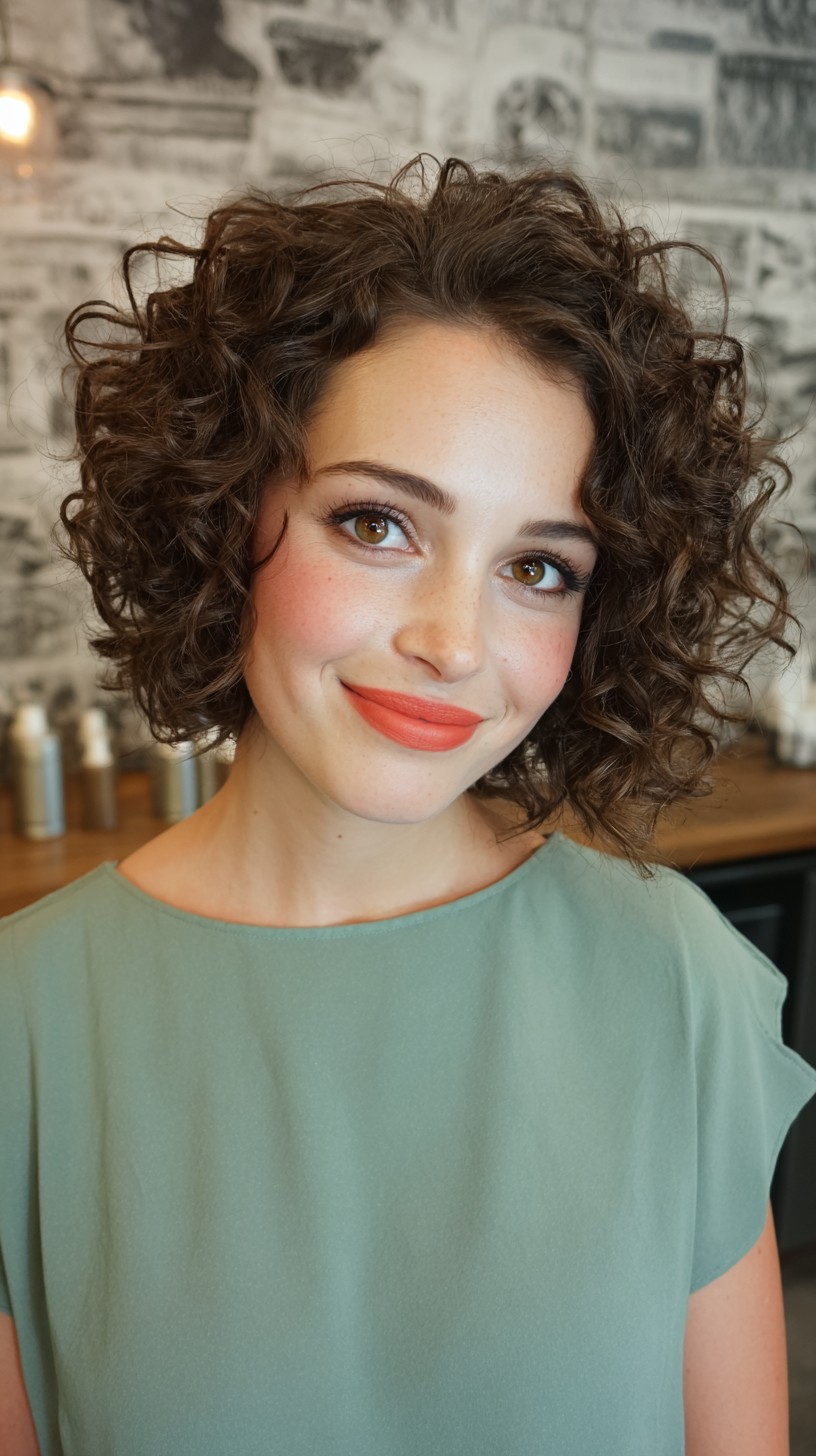 Bouncy Curly Bob with Natural Texture