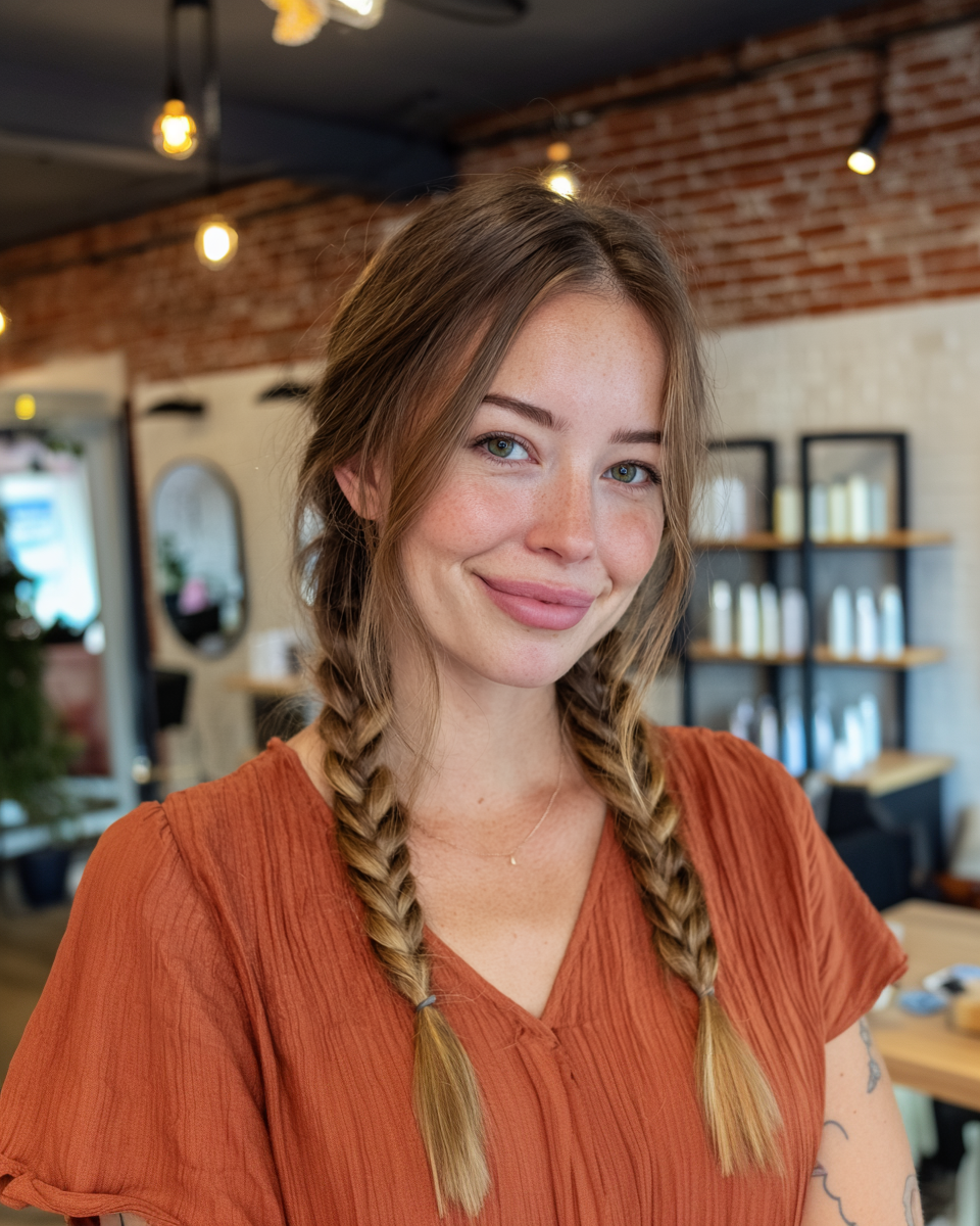 Chic Long Braided Hairstyle with Textured Ends