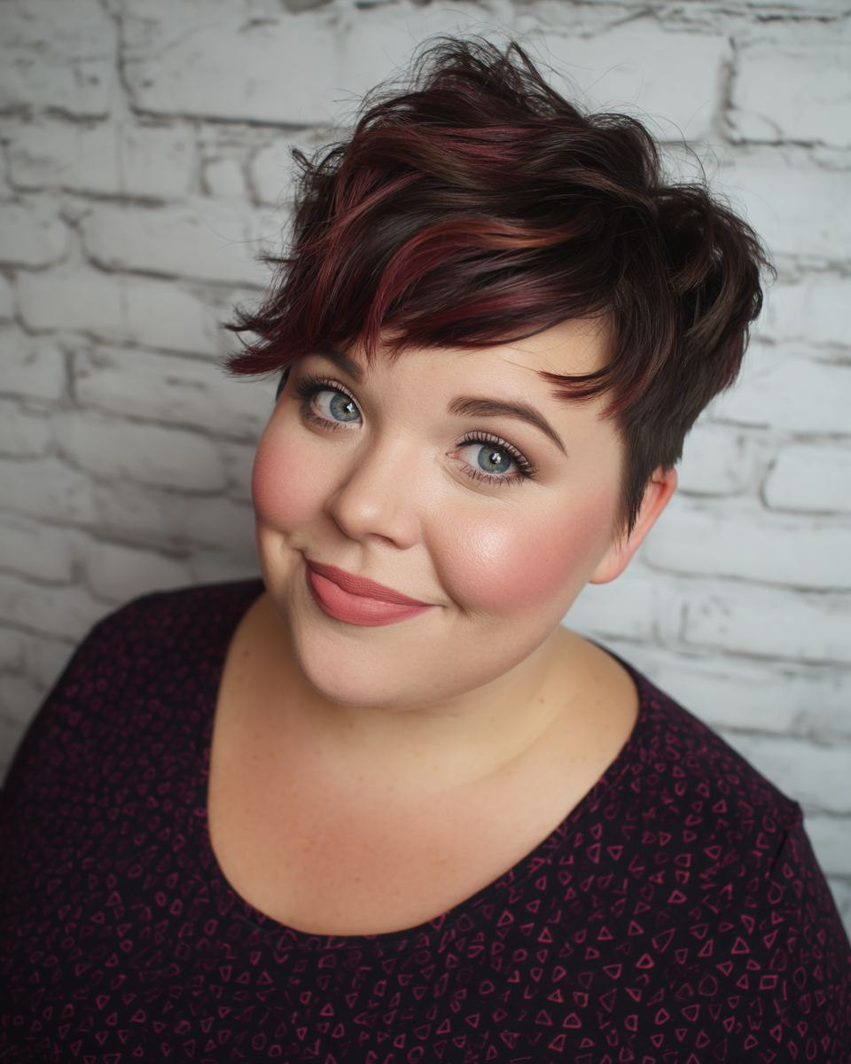 Chic Short Textured Pixie with Bold Highlights