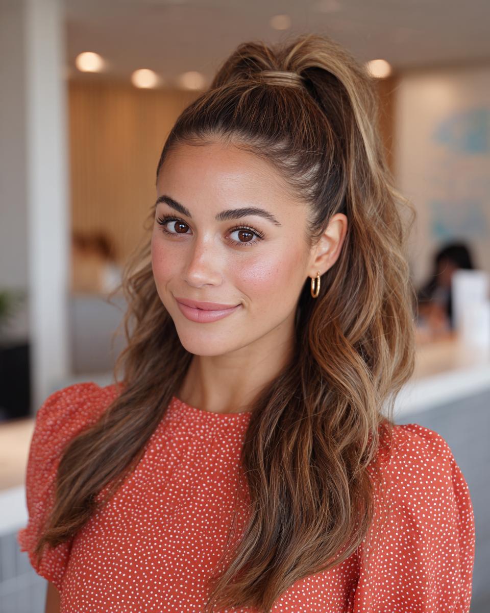 Elegant Half-Up Textured Waves