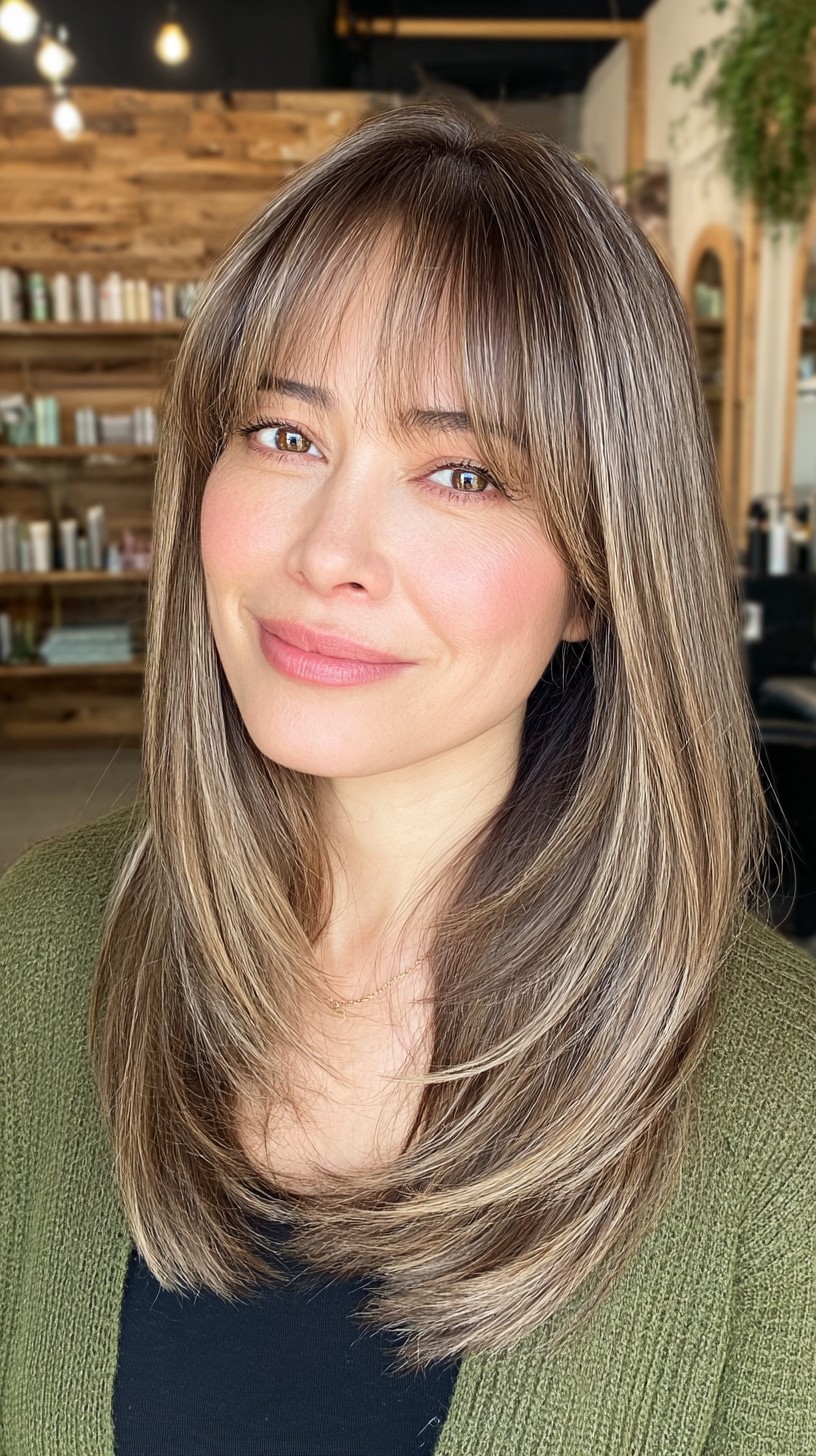 Elegant Subtle Layered Cut with Soft Balayage Highlights