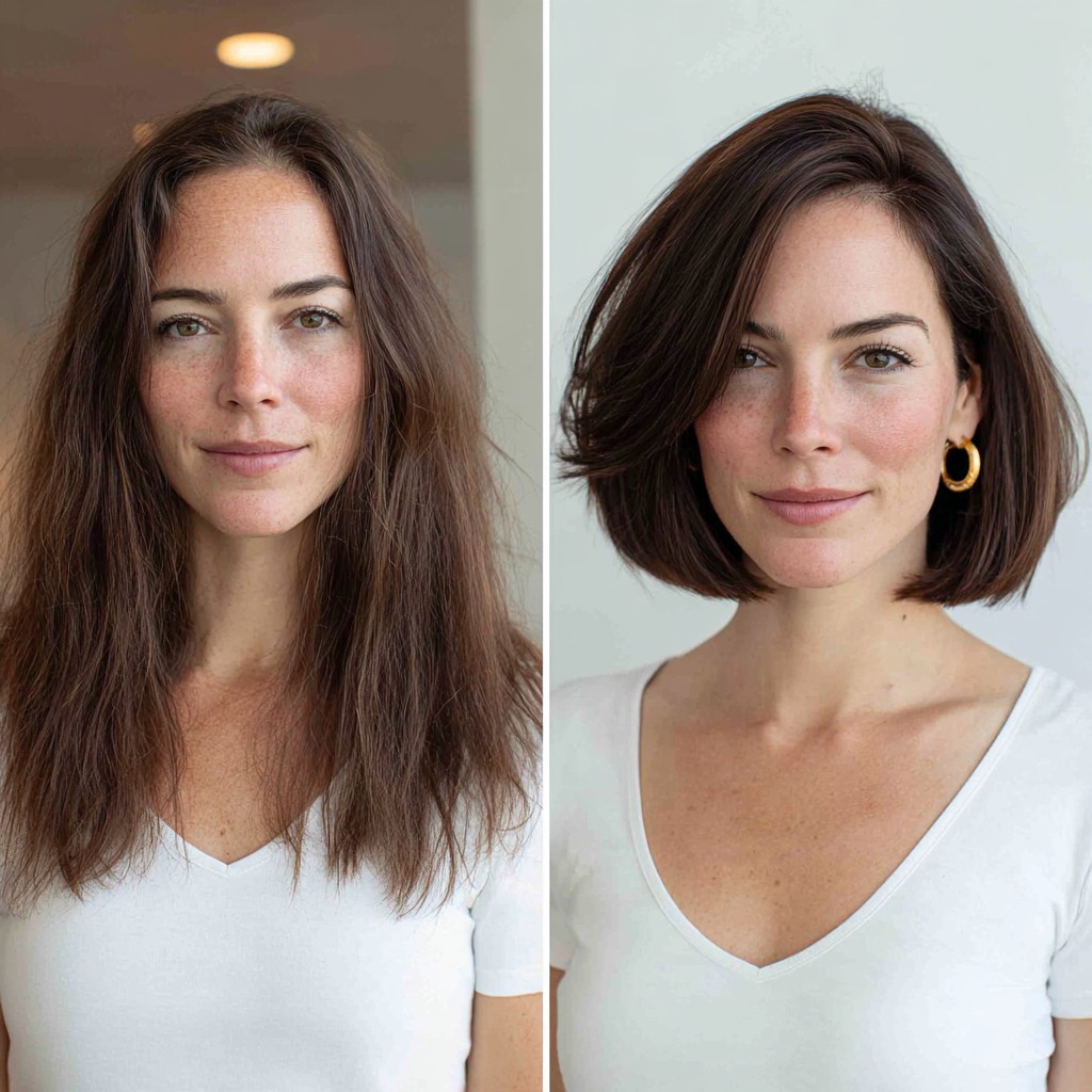 Modern Chestnut Bob with Subtle Volume