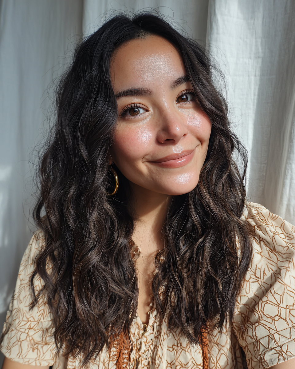 Textured Mid-Length Waves with Soft Face-Framing Layers