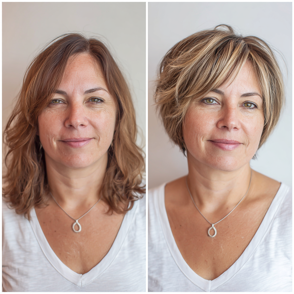 Textured Short Bob with Subtle Highlights