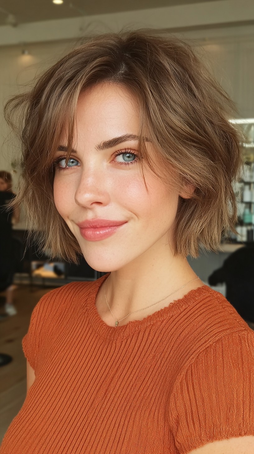 Textured Soft Layered Bob for Fine Hair