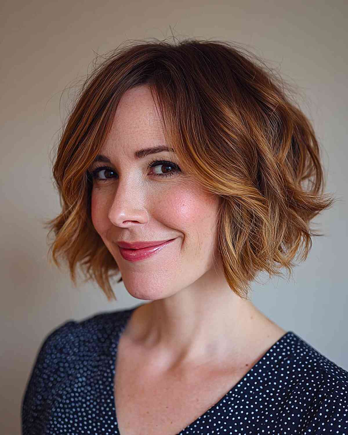 Textured Wavy Bob with Soft Layers
