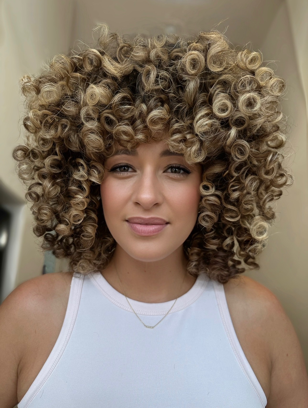 Voluminous Blonde Ringlet Bob