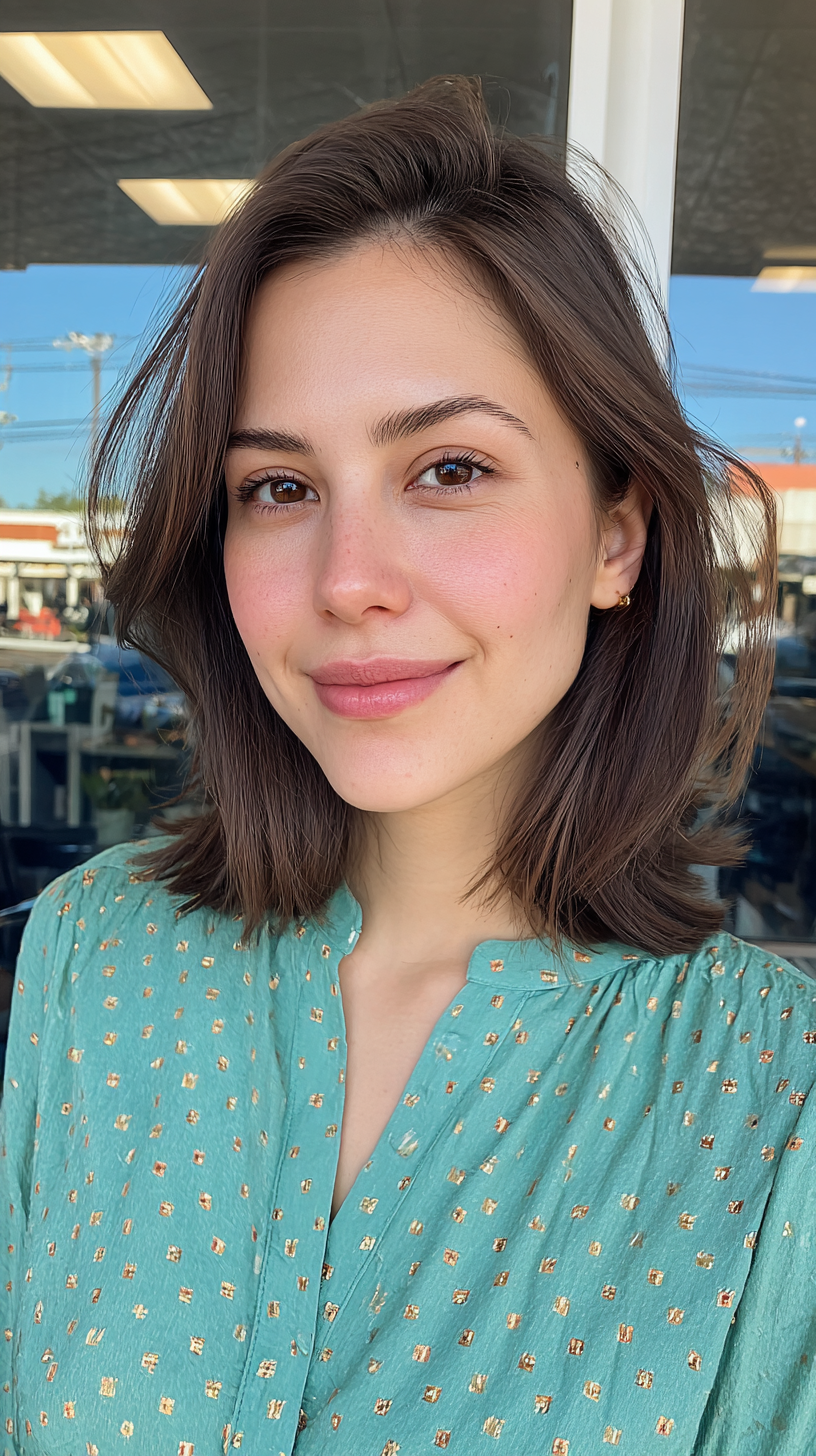 Chic Layered Shoulder Length Bob with Soft Waves