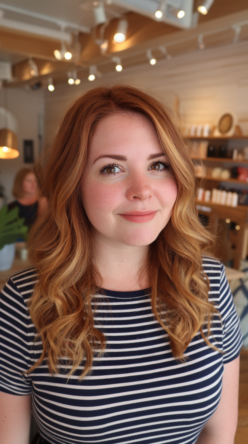 Radiant Copper Blonde Hair with Soft Beachy Waves