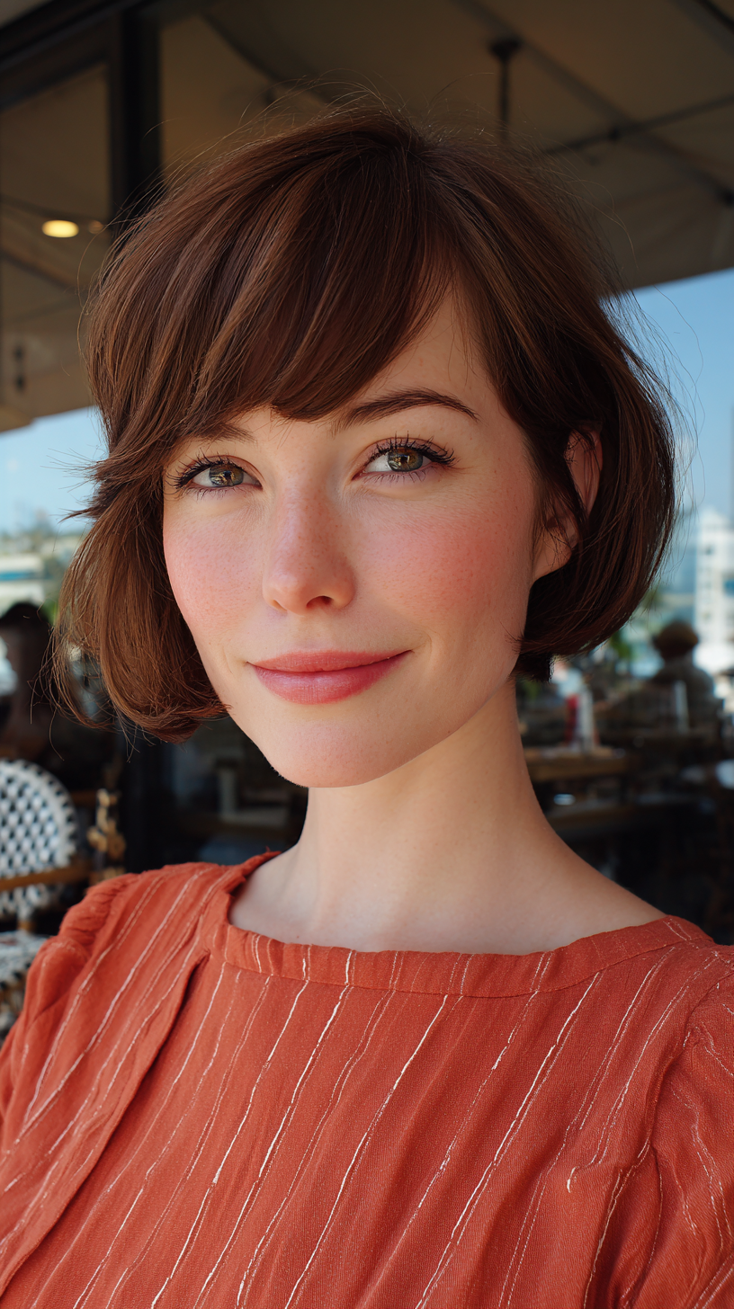 Charming Textured Bob with Soft Bangs