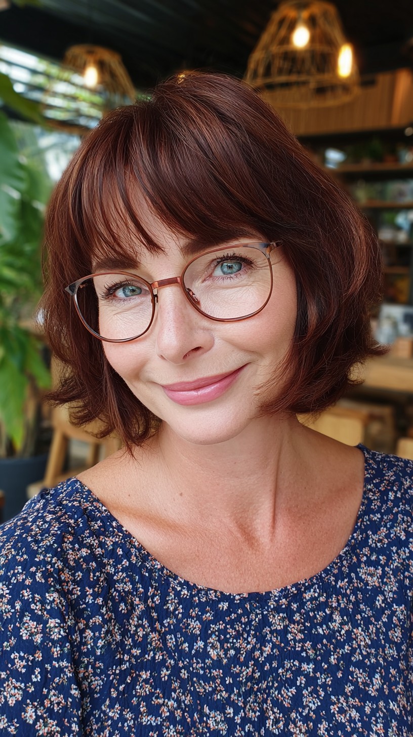 Chic Auburn Bob with Soft Graduated Layers