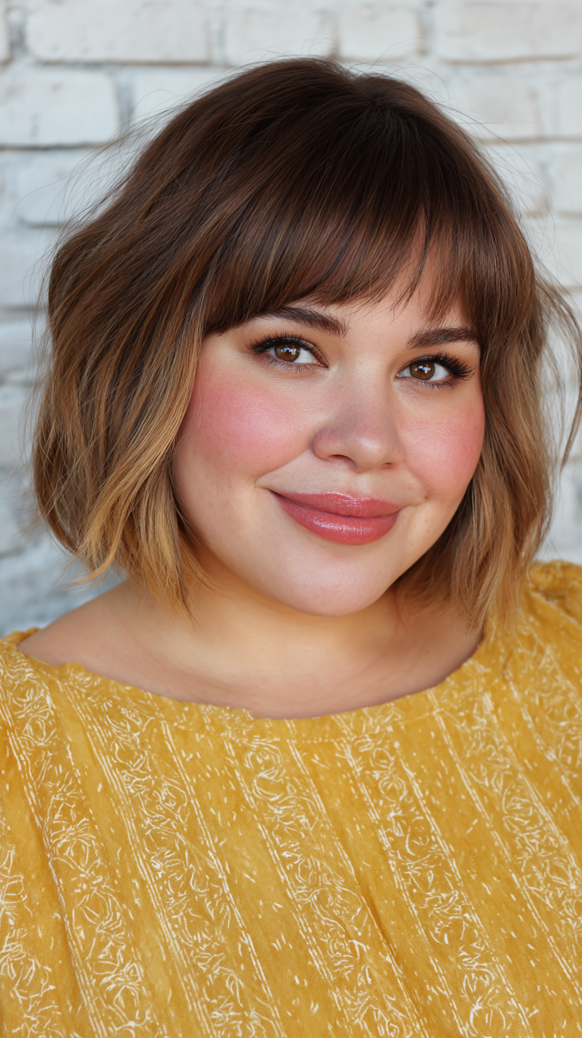 Chic Textured Bob with Wispy Bangs
