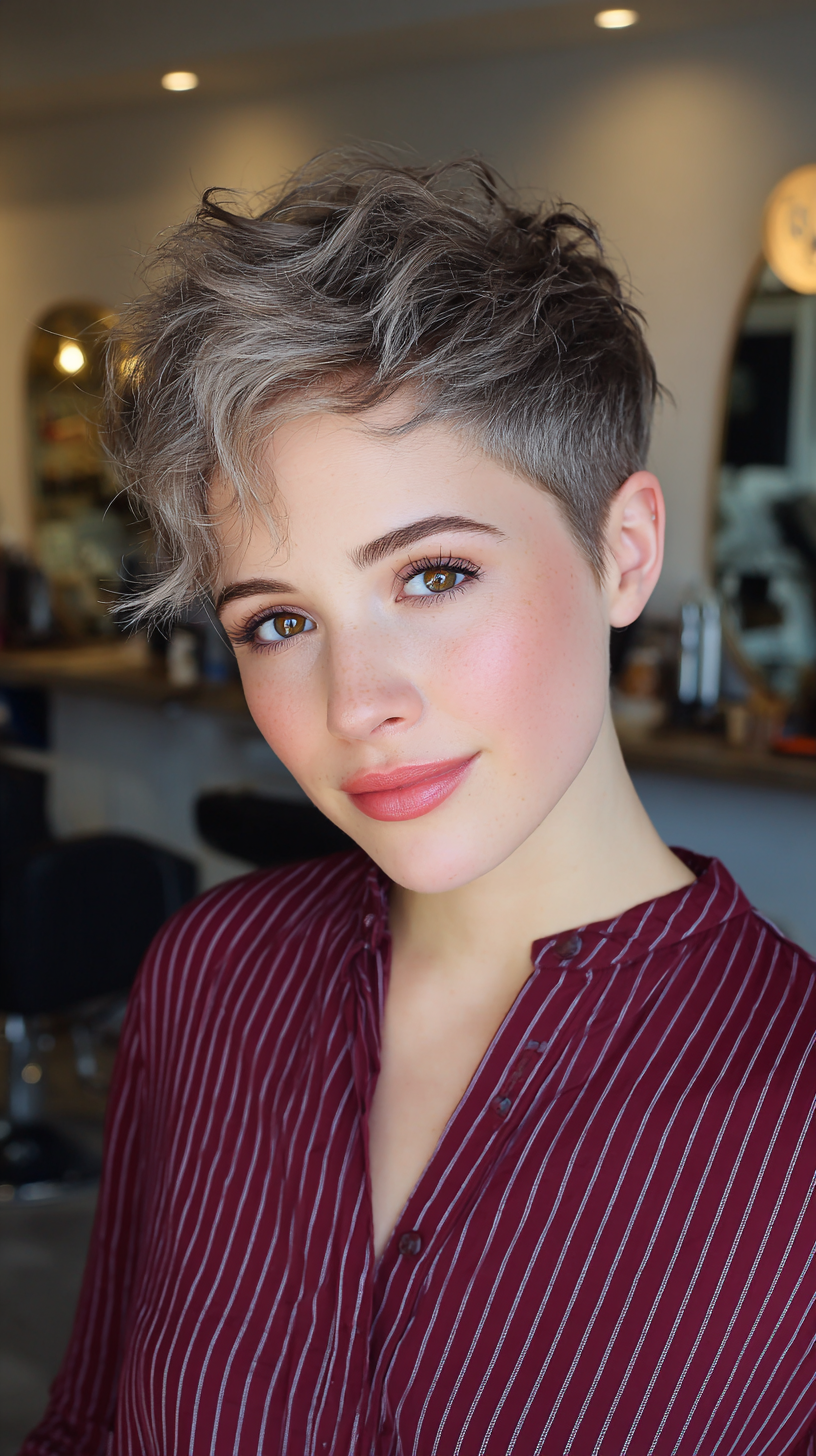 Chic Textured Crop with Soft Waves