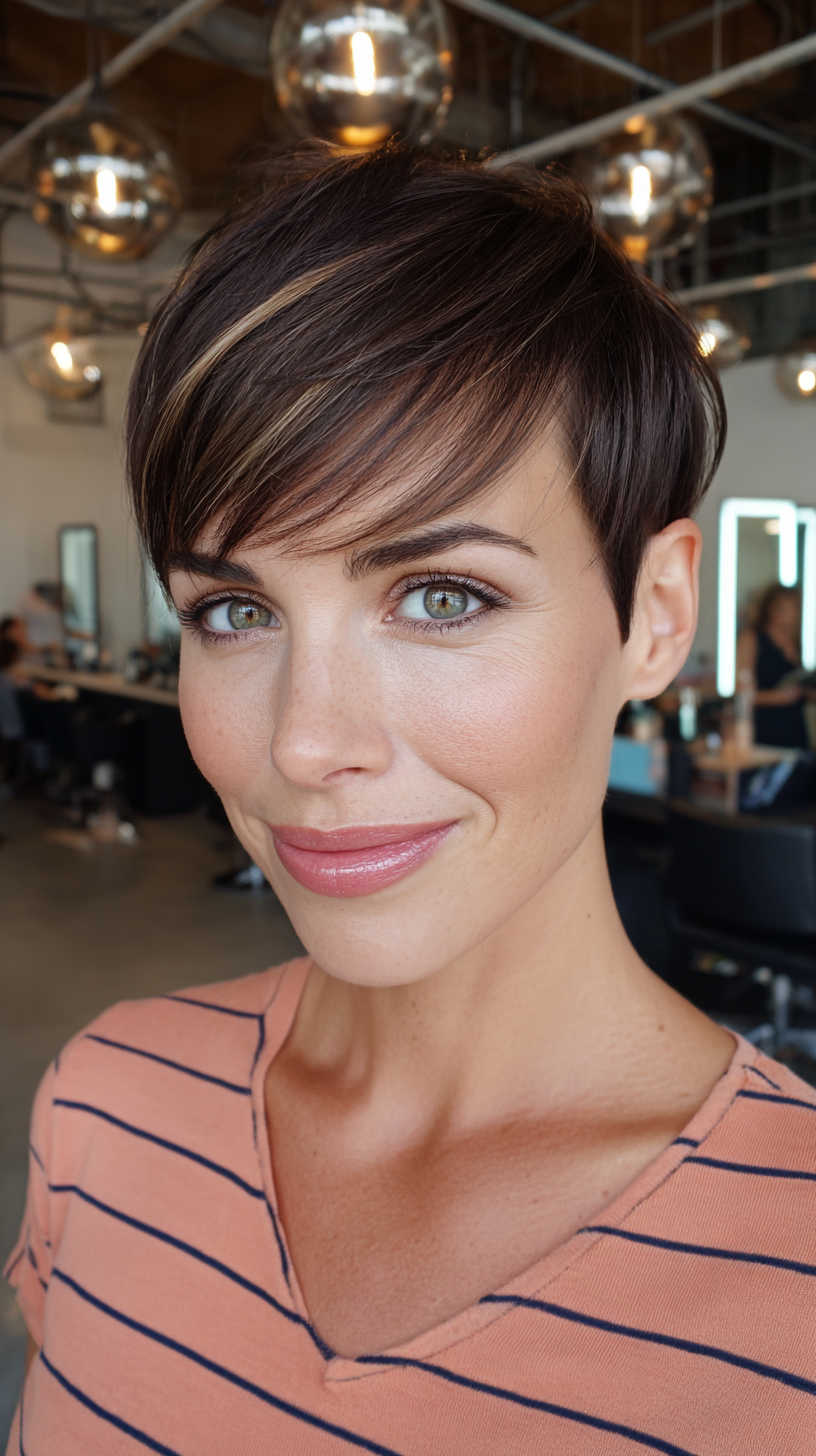 Elegant Textured Pixie Cut with Subtle Highlights