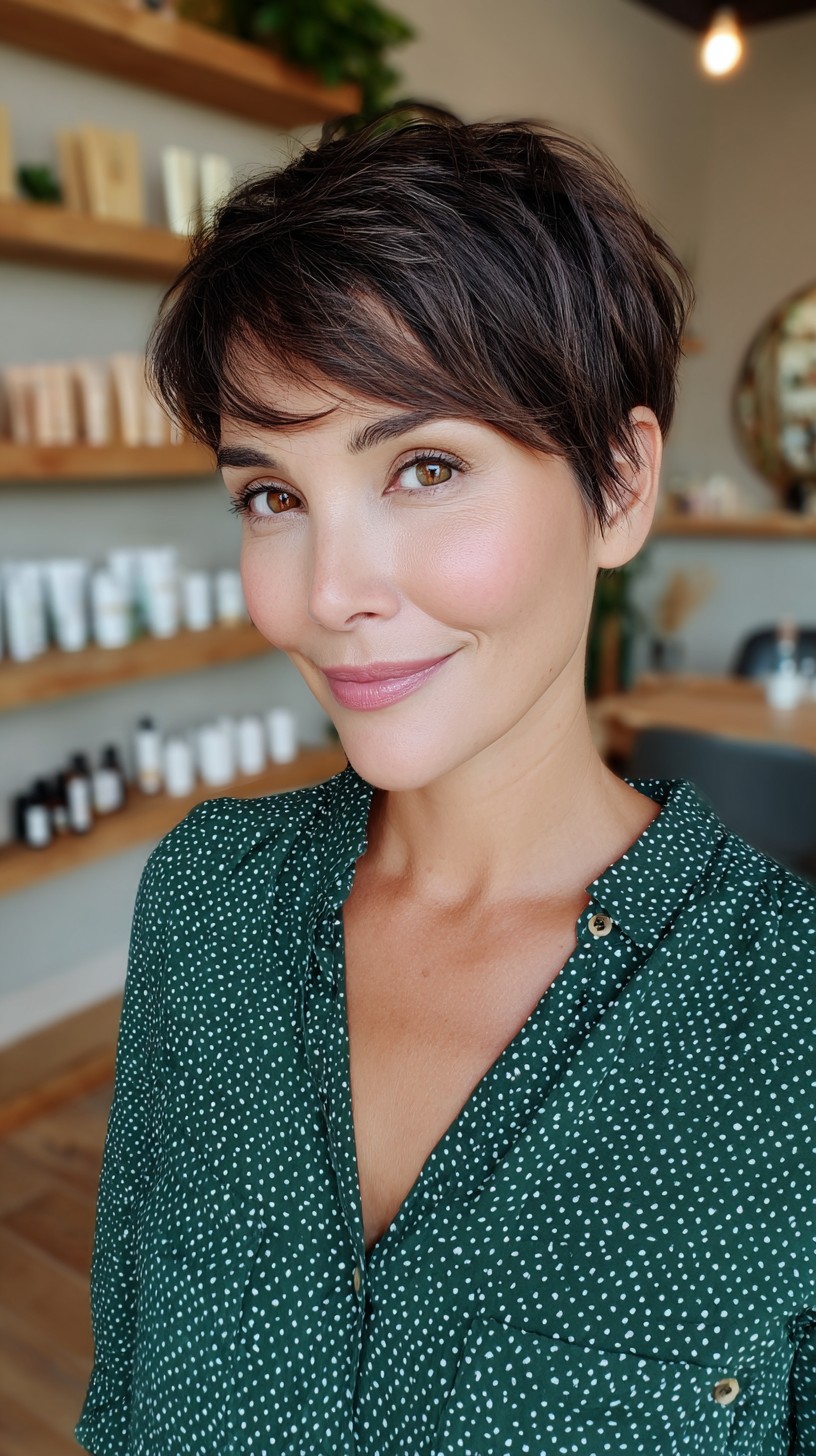 Playful Sable Textured Pixie Cut