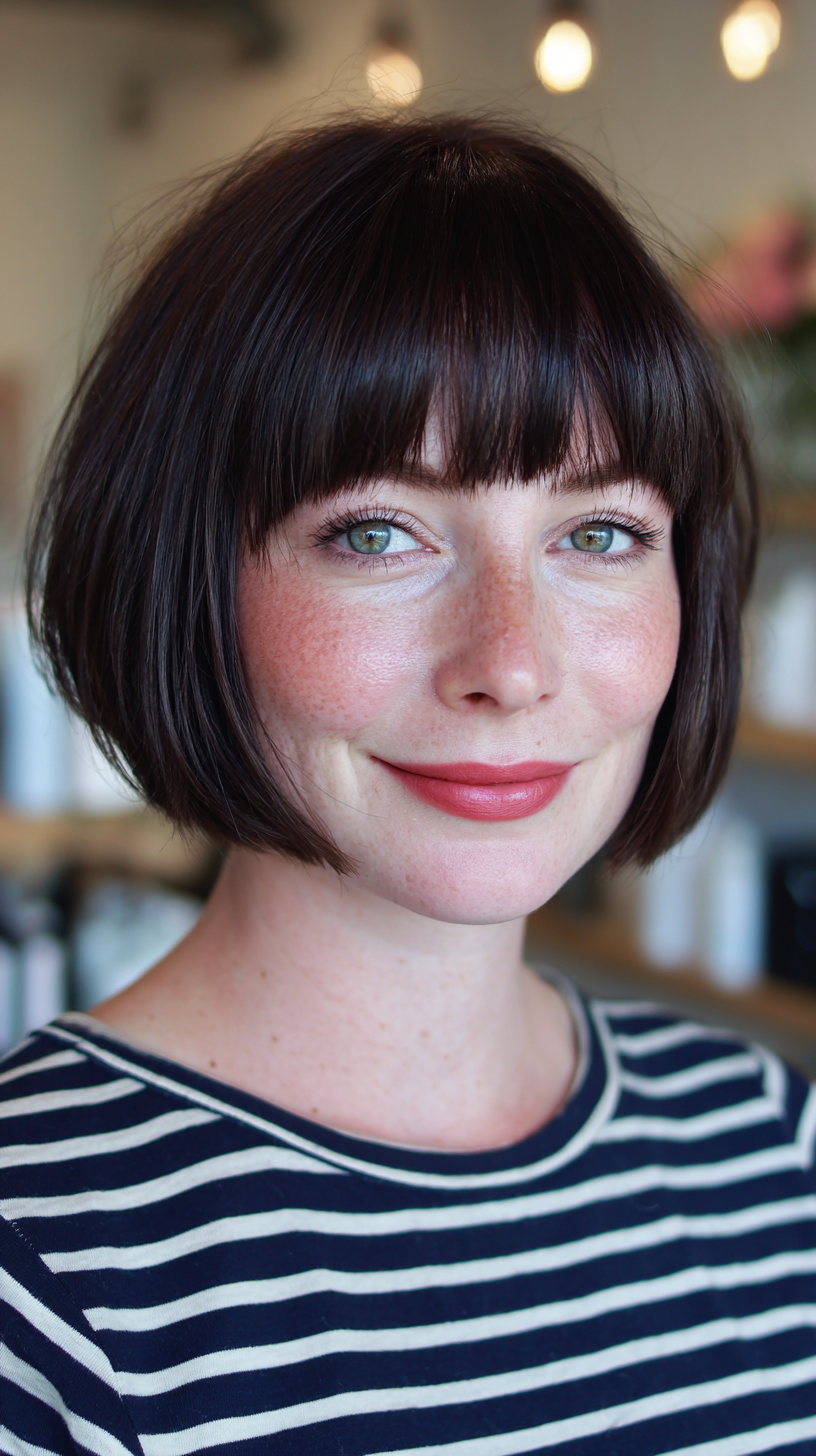 Sleek Classic Bob with Blunt Bangs