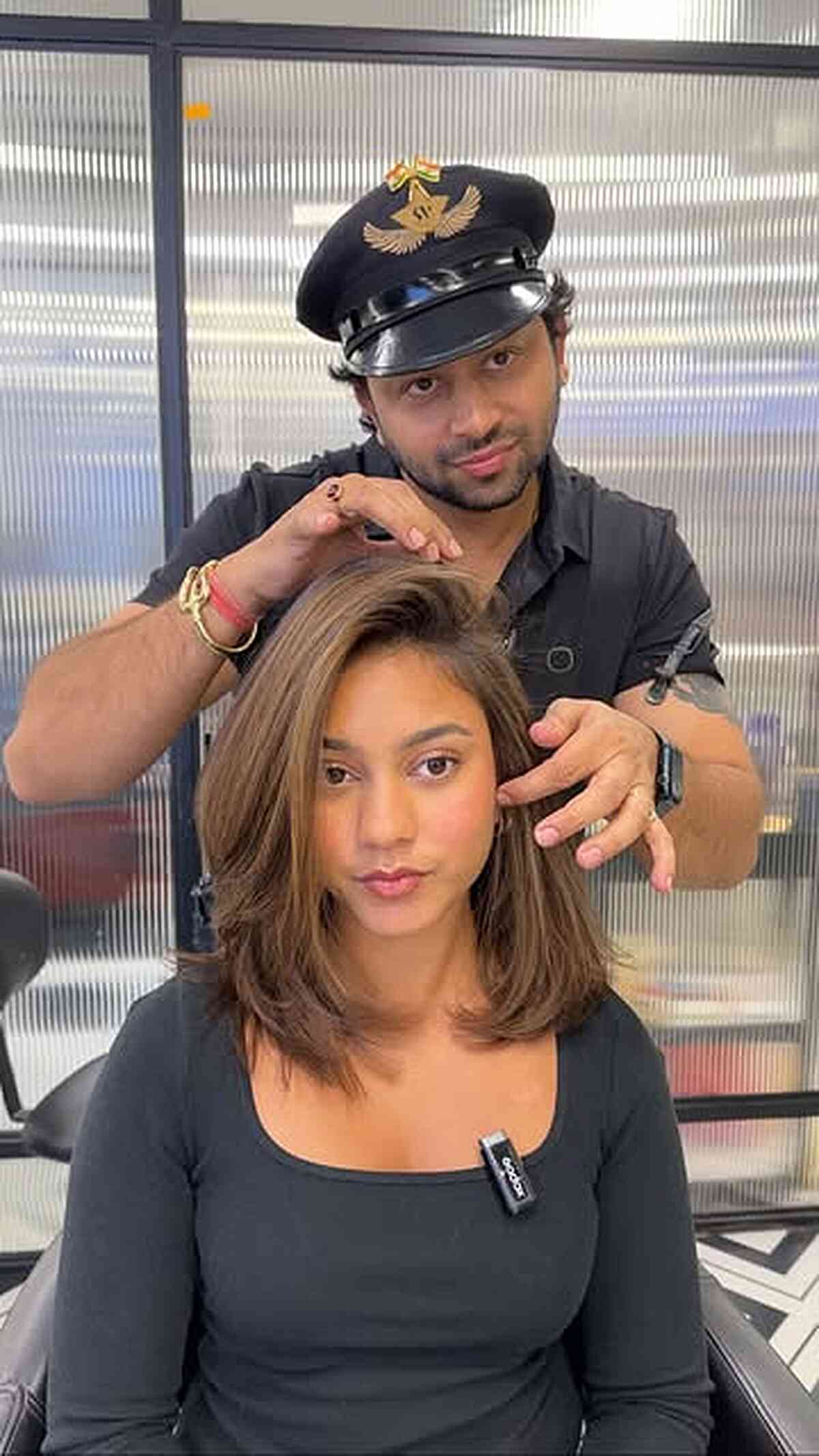 Stylish Medium Length Caramel Balayage Cut