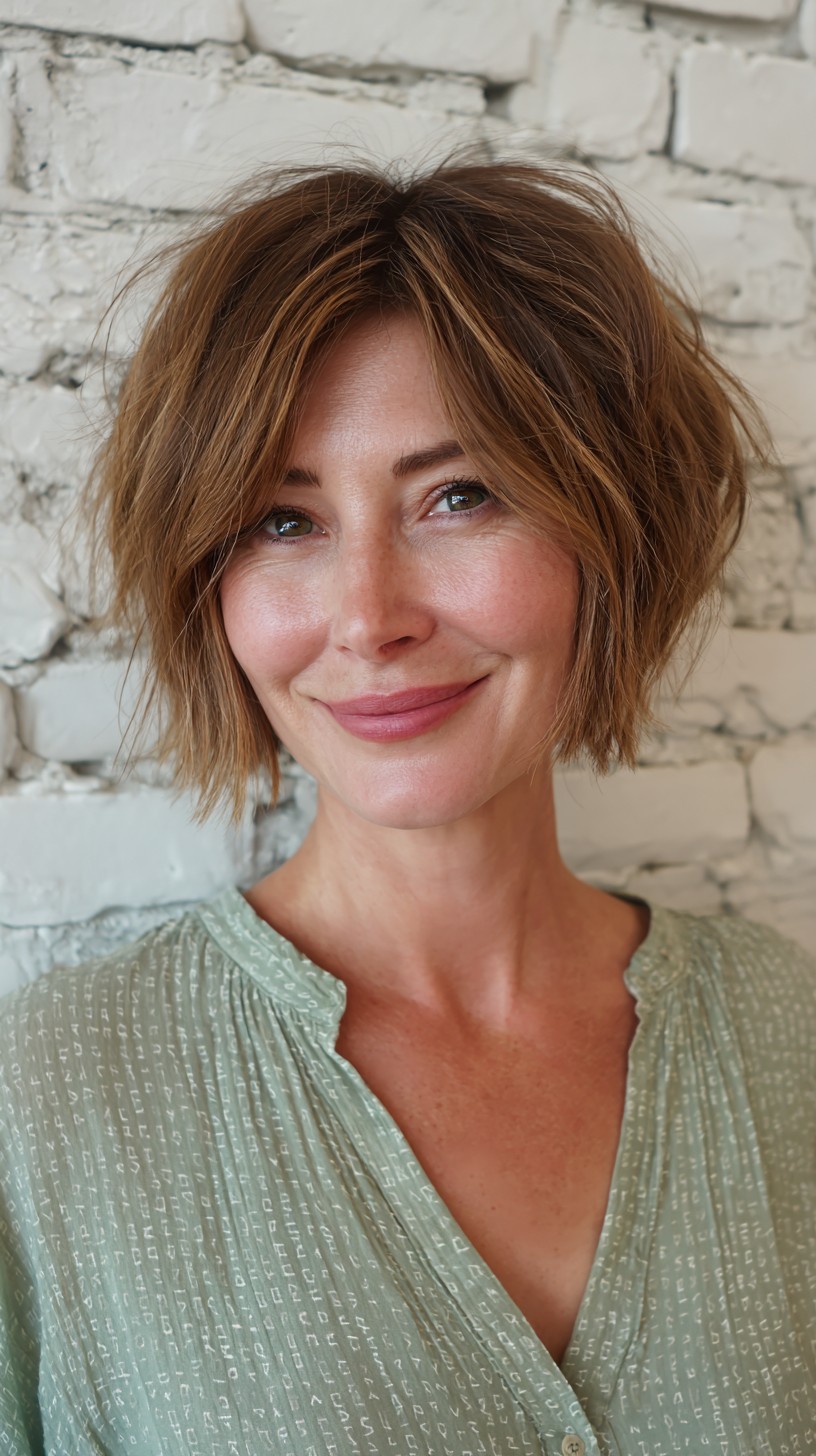 Textured Tawny Bob with Dynamic Layers