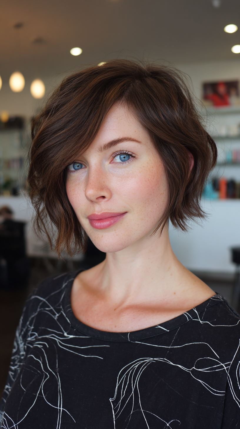 Textured Wavy Bob with Subtle Layers