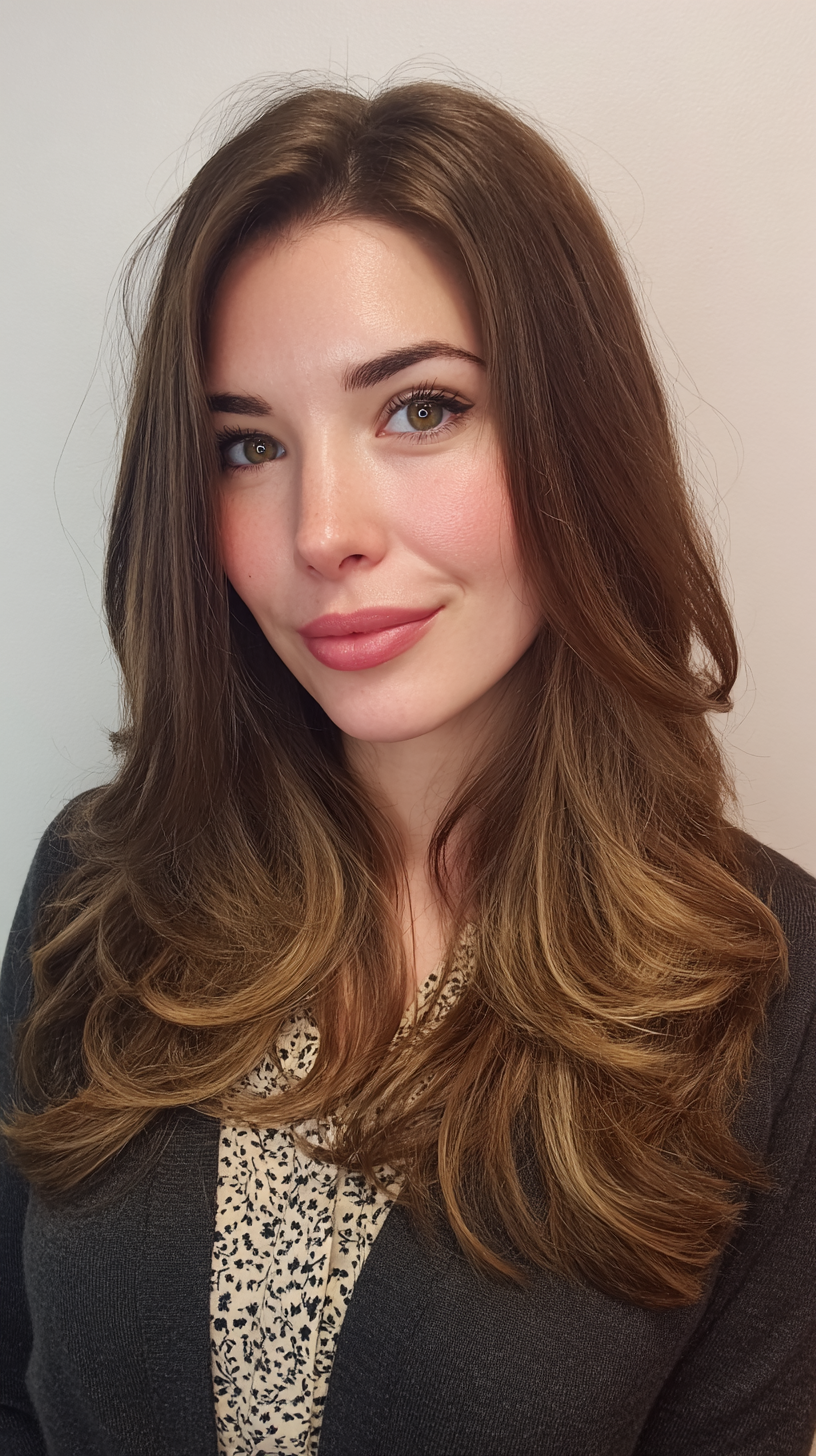 Beautifully Layered Long Hair with Sunlit Highlights