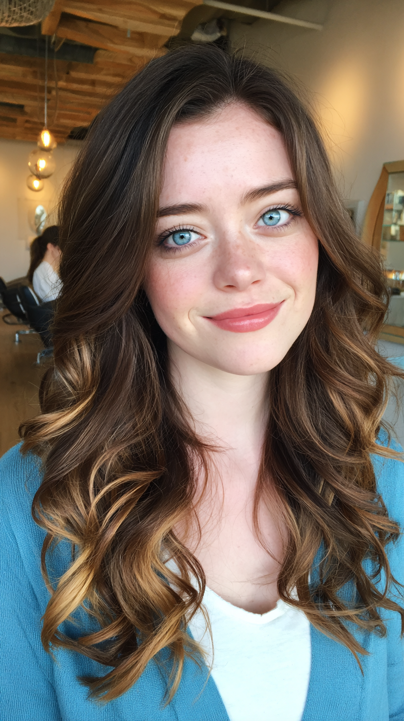 Chic Layered Cut with Soft Curls and Warm Highlights