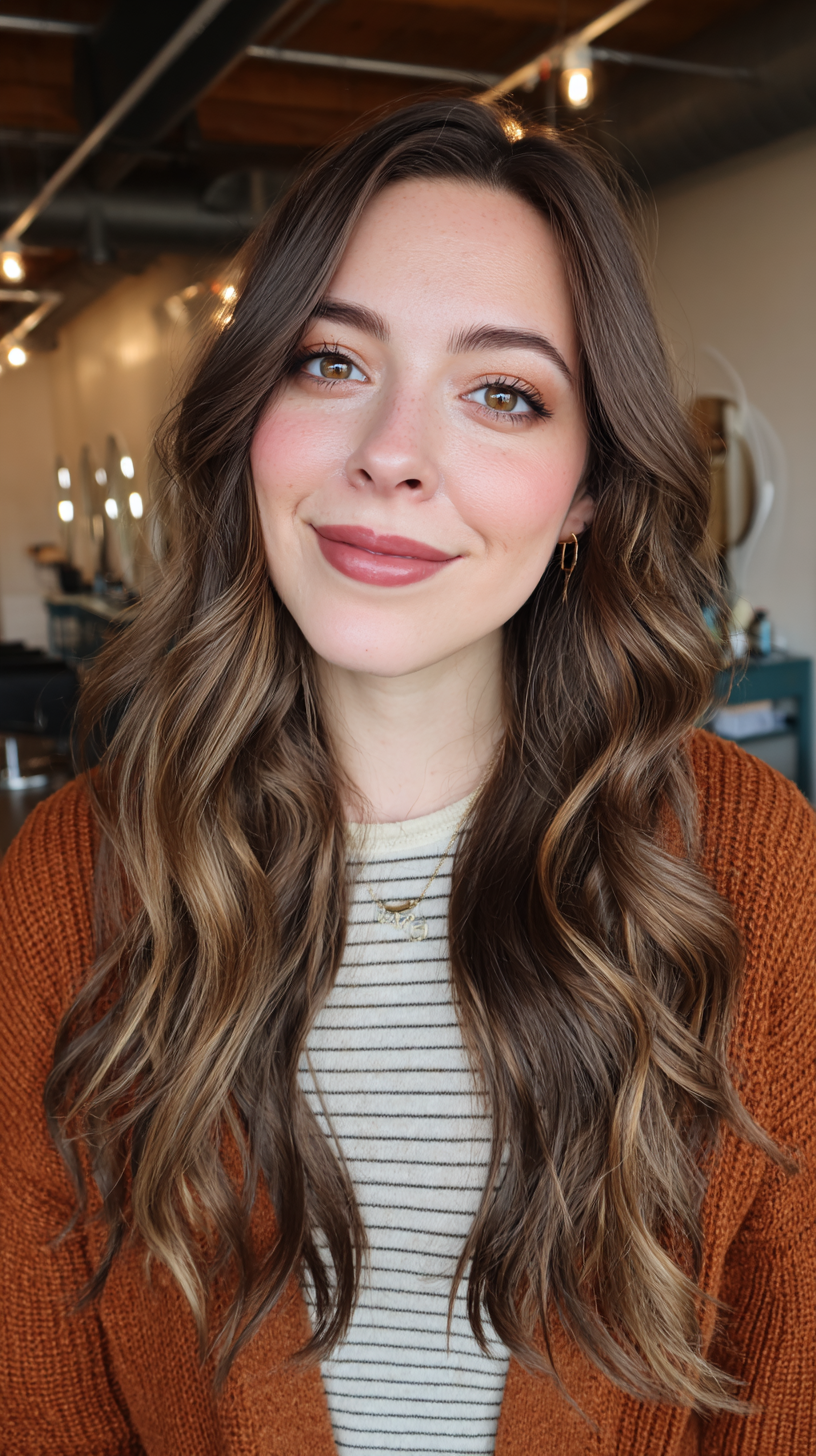 Chic Layered Long Hair with Soft Waves