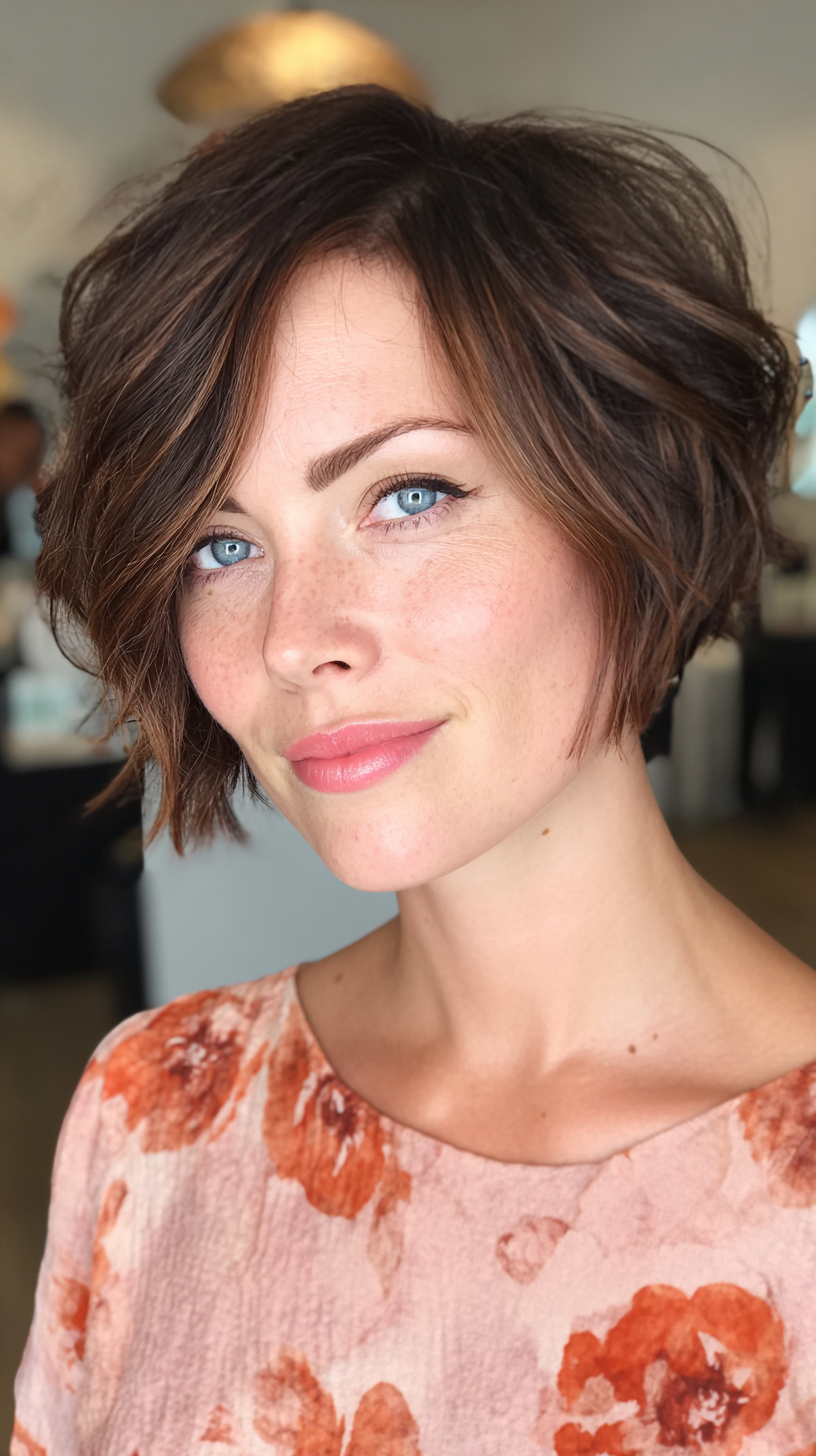 Chic Textured Bob with Playful Waves
