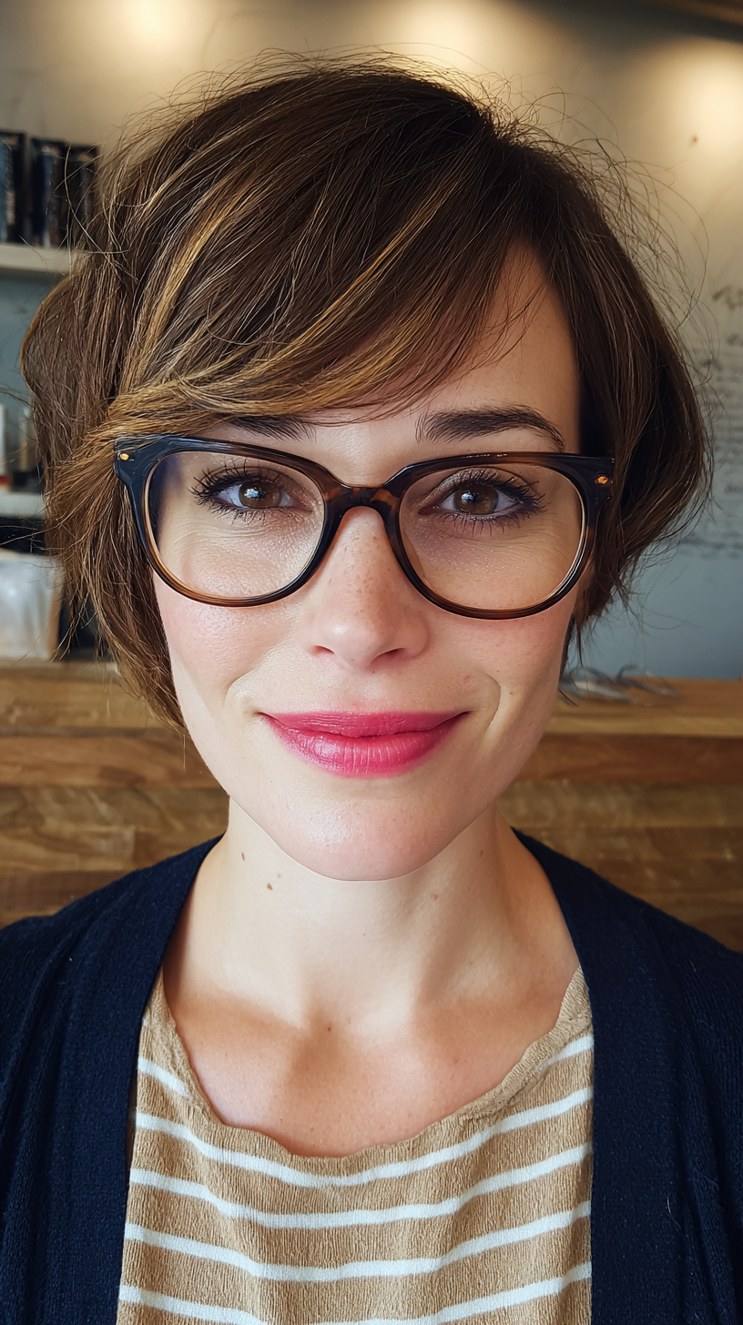 Chic Textured Pixie Bob with Face-Framing Layers