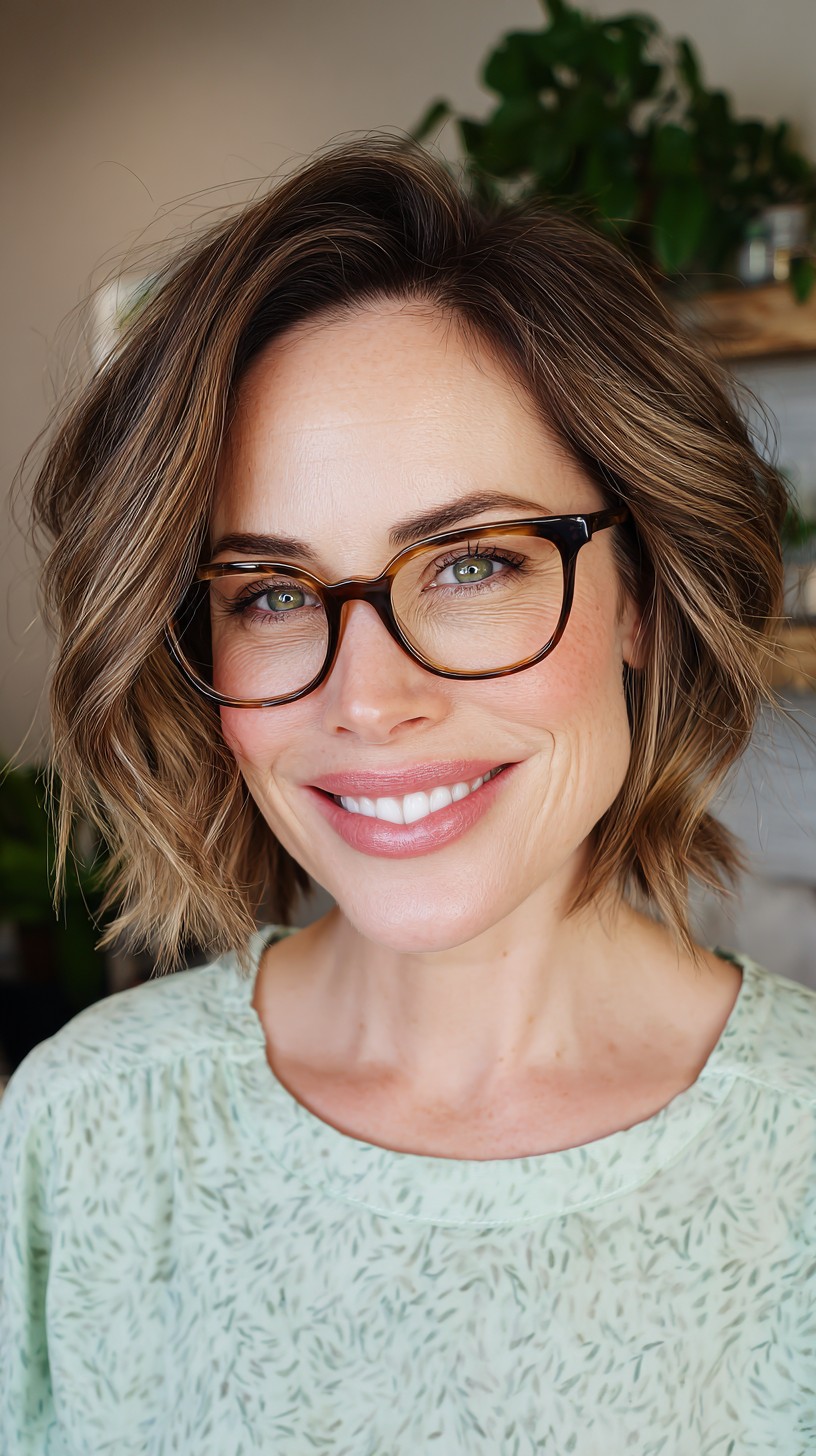 Chic Wavy Bob With Natural Highlights