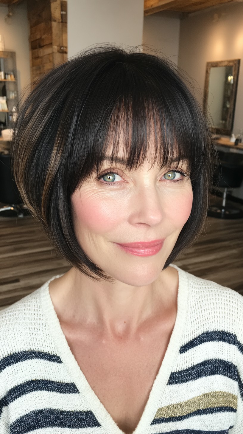 Elegant Side-Swept Bob with Subtle Undercut