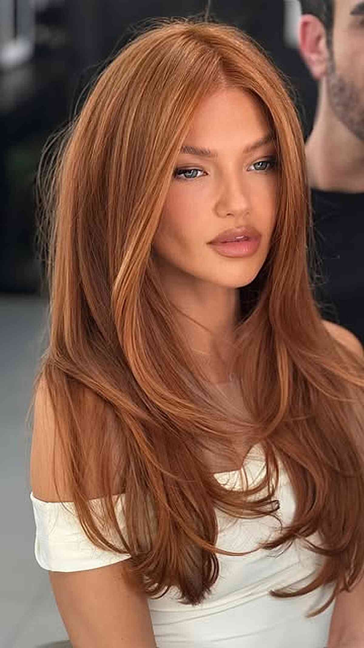 Luxurious Light Copper Long Layers