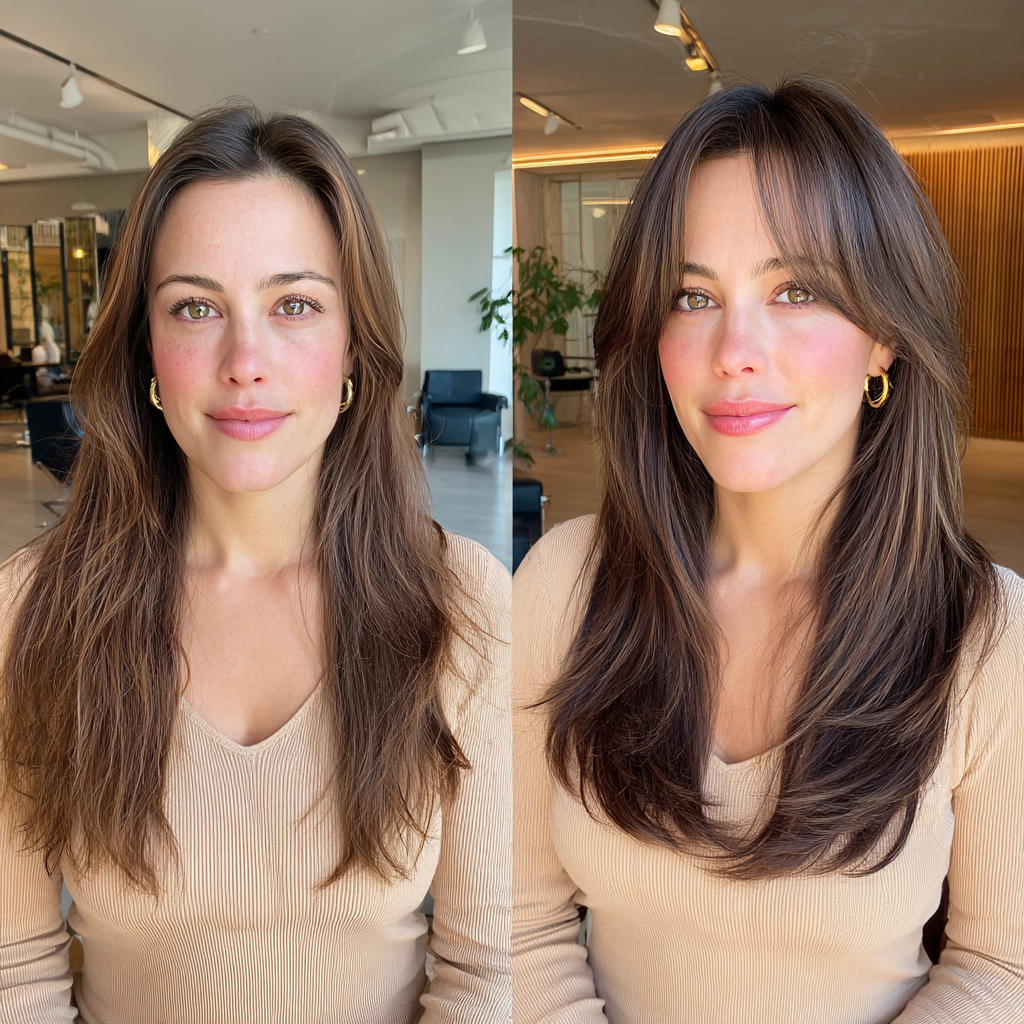 Modern Layered Cut with Soft Face-Framing Bangs