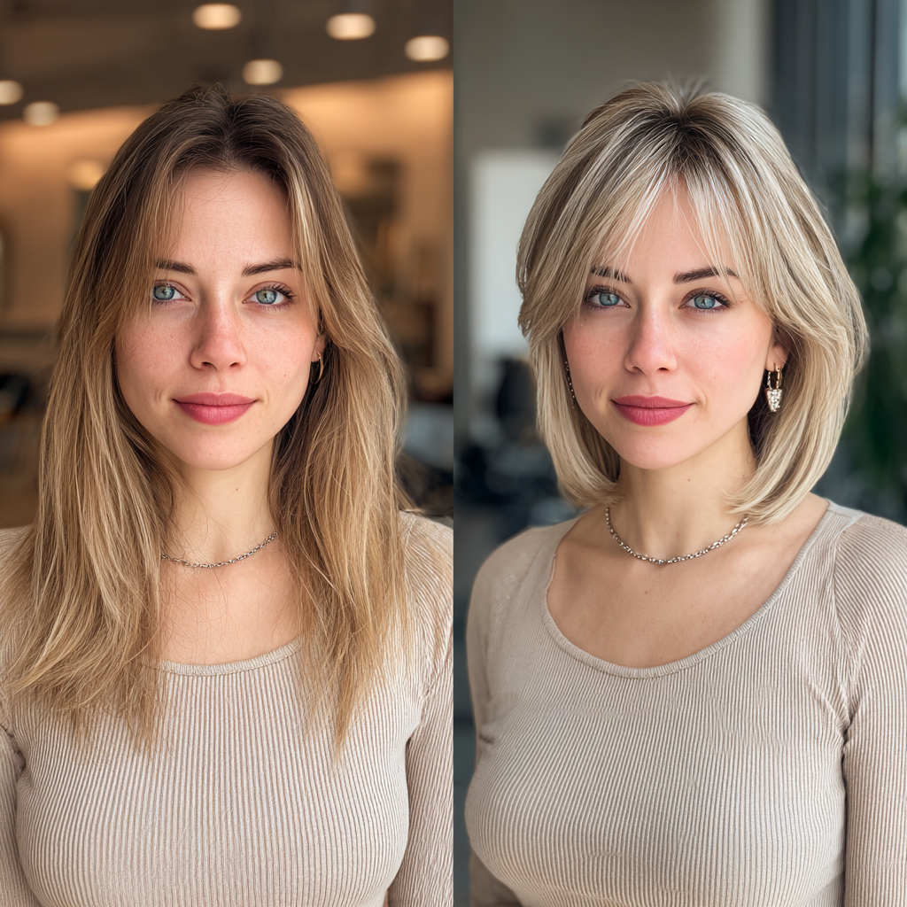 Modern Textured Blonde Bob with Face-Framing Layers