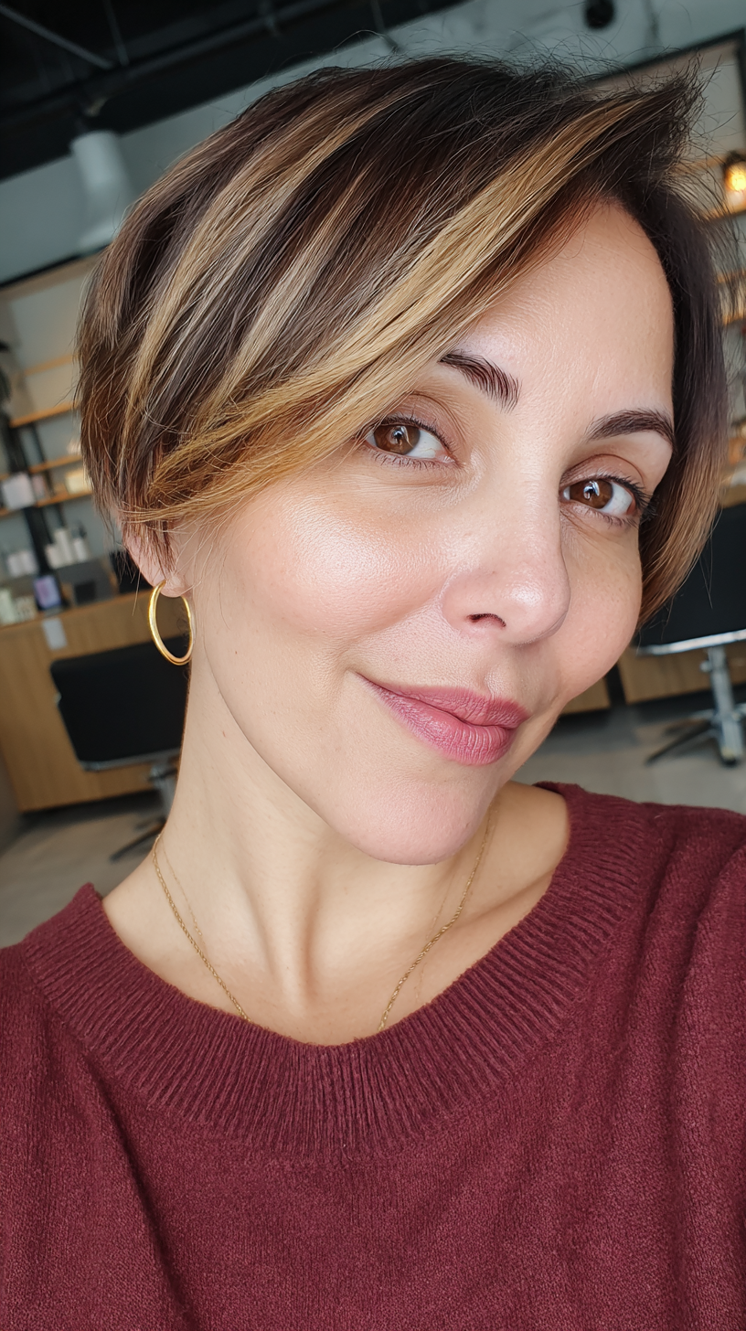 Modern Textured Pixie Bob with Subtle Highlights