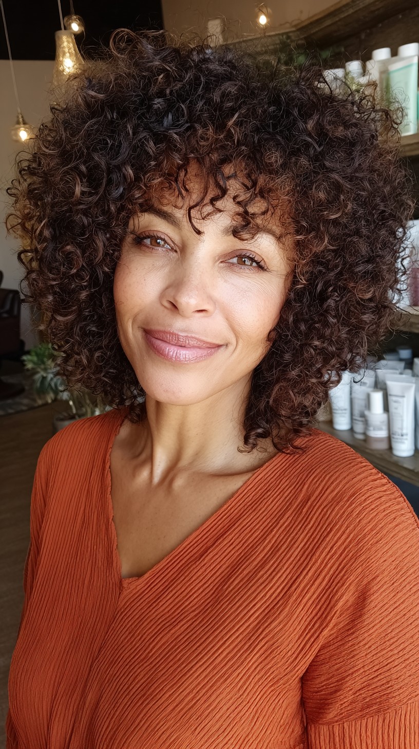 Rustic Espresso Ringlets with Light Feathered Layers