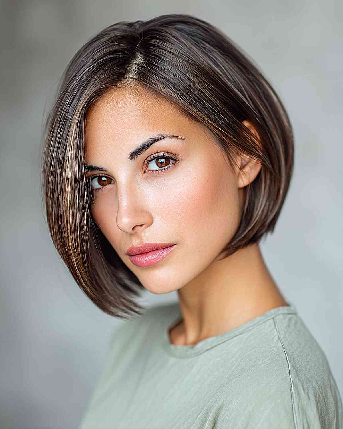 Sleek Blunt Bob with Subtle Layering