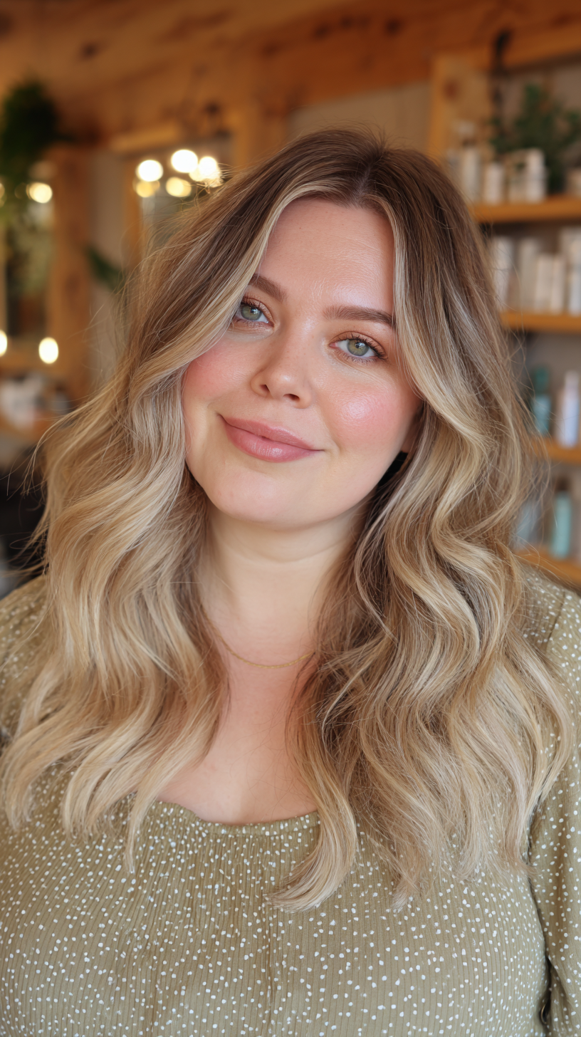 Softly Layered Blonde Waves with Subtle Dimension
