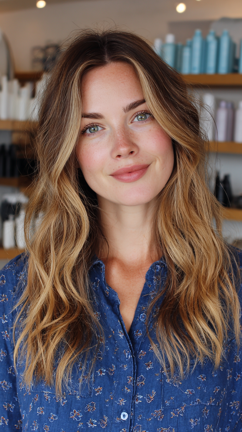 Softly Layered Long Hair with Natural Waves
