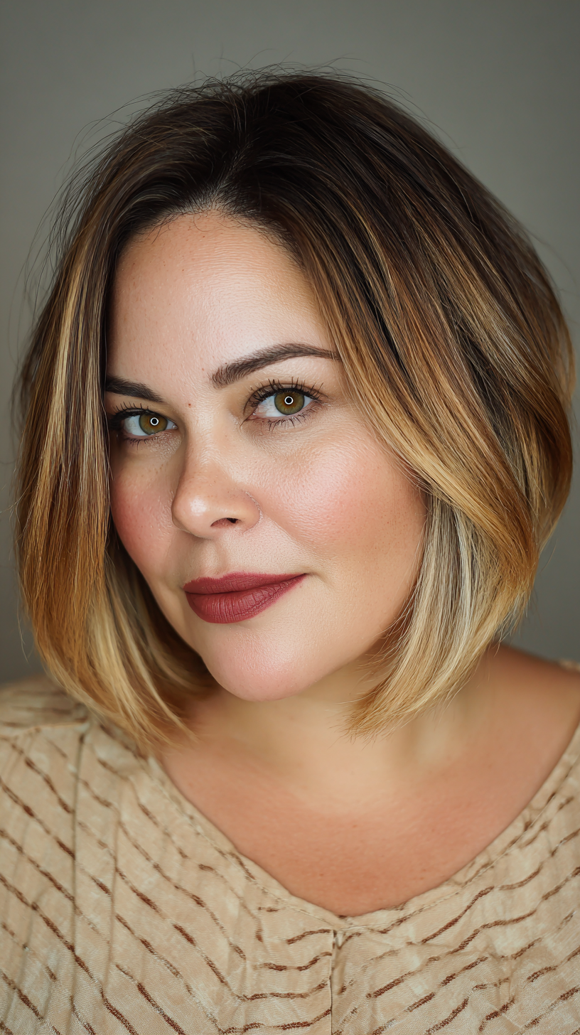 Stylish Copper and Blonde Balayage with Soft Layers