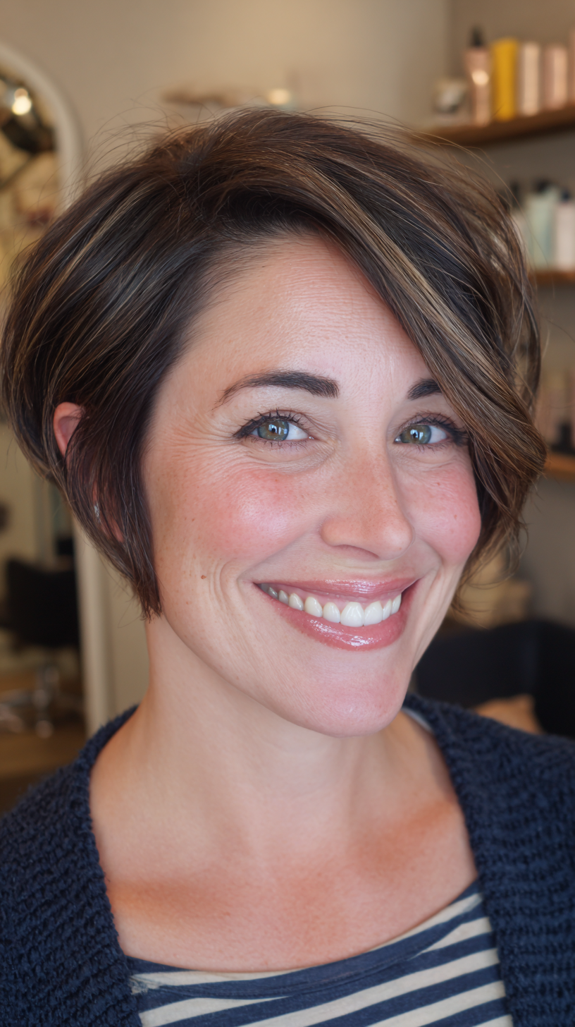 Stylish Textured Pixie Bob with Soft Waves