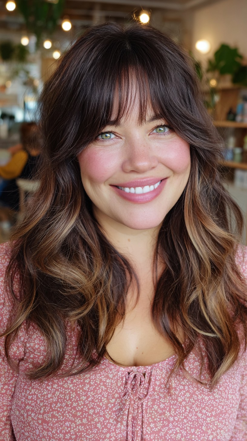 Subtle Caramel Highlights with Soft Waves