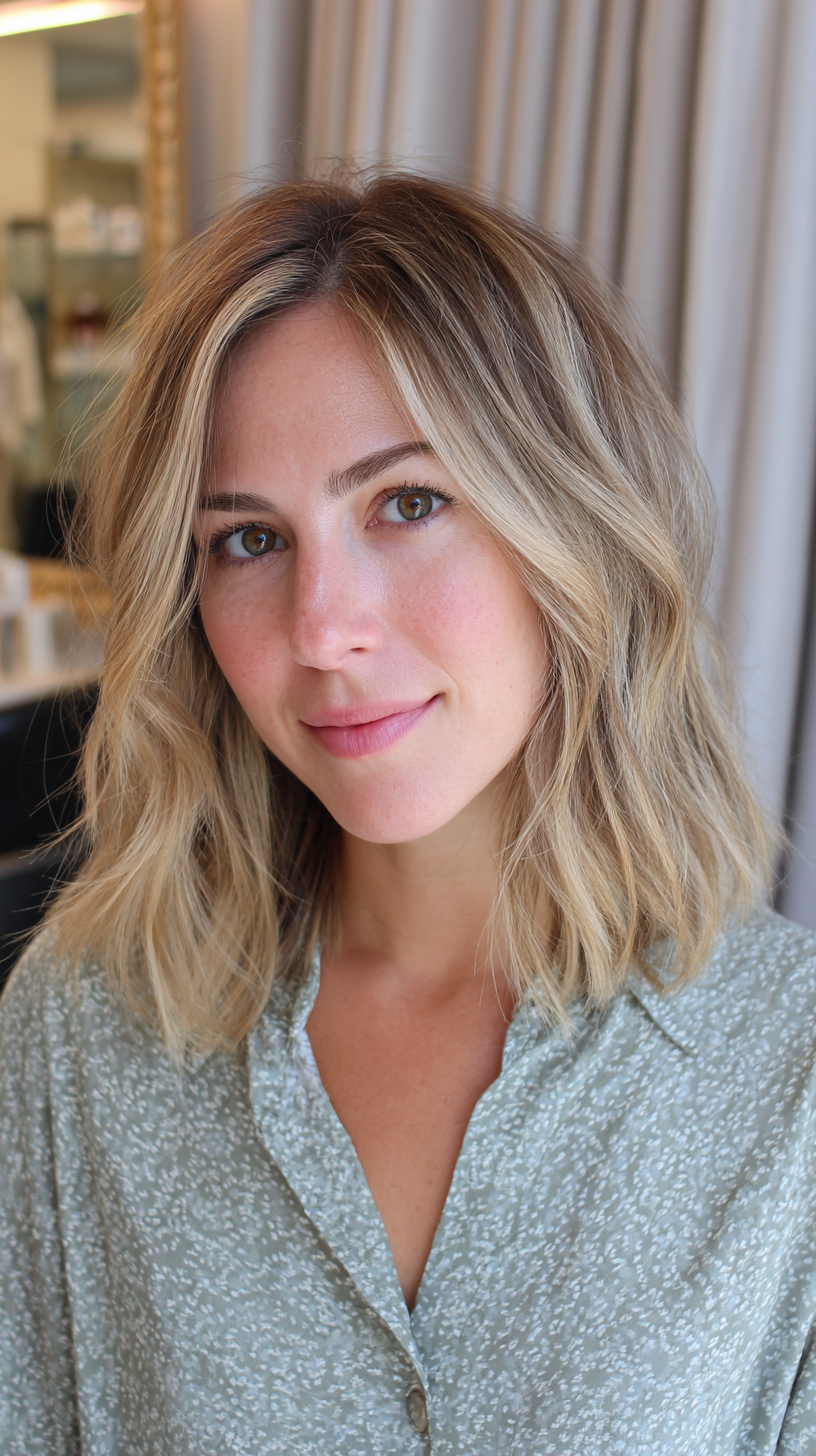 Textured Blonde Waves with Lived-In Dimension