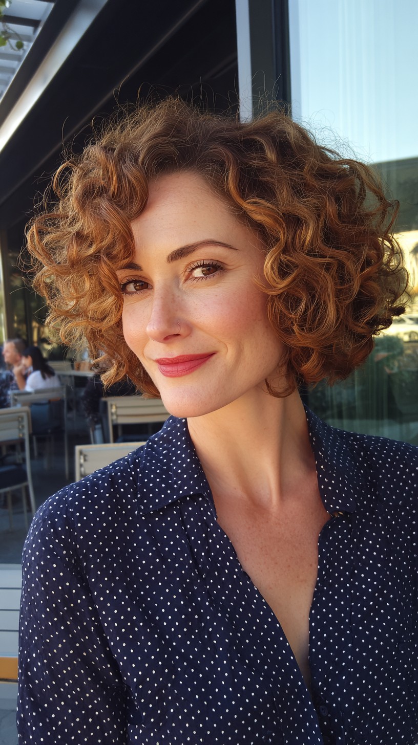 Effervescent Caramel Curly Bob
