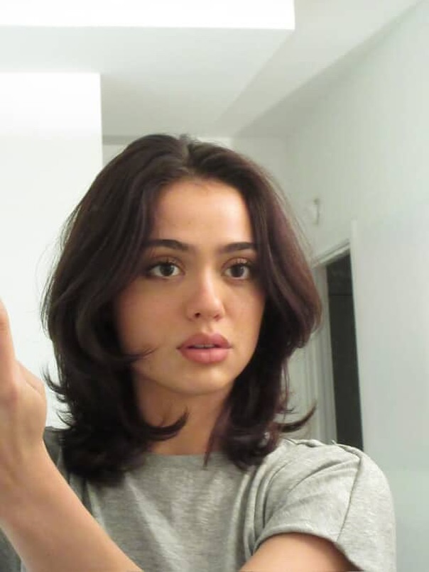 Sleek Chestnut Bob with Textured Ends