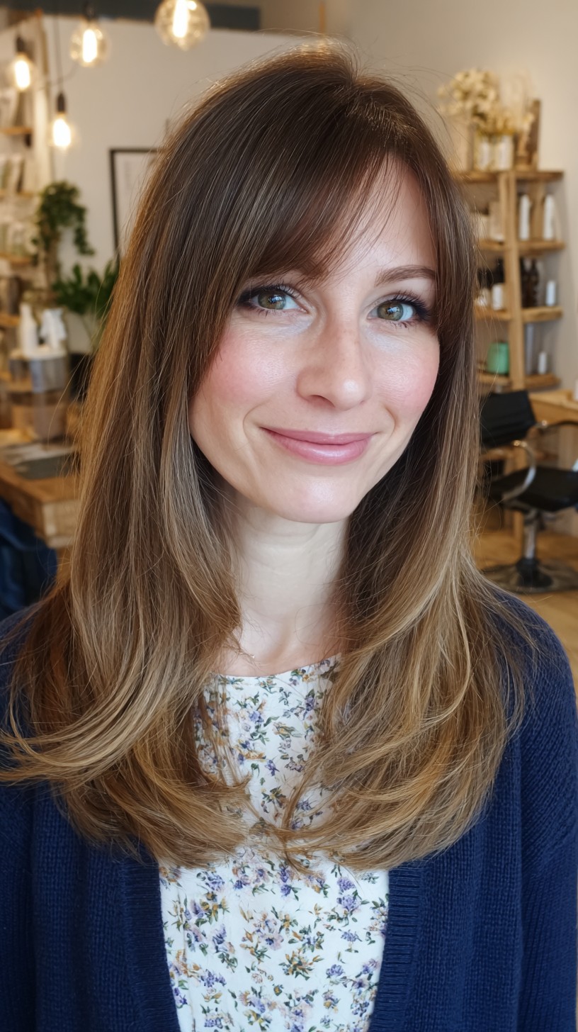 Subtle Layered Cut with Face-Framing Side Bangs